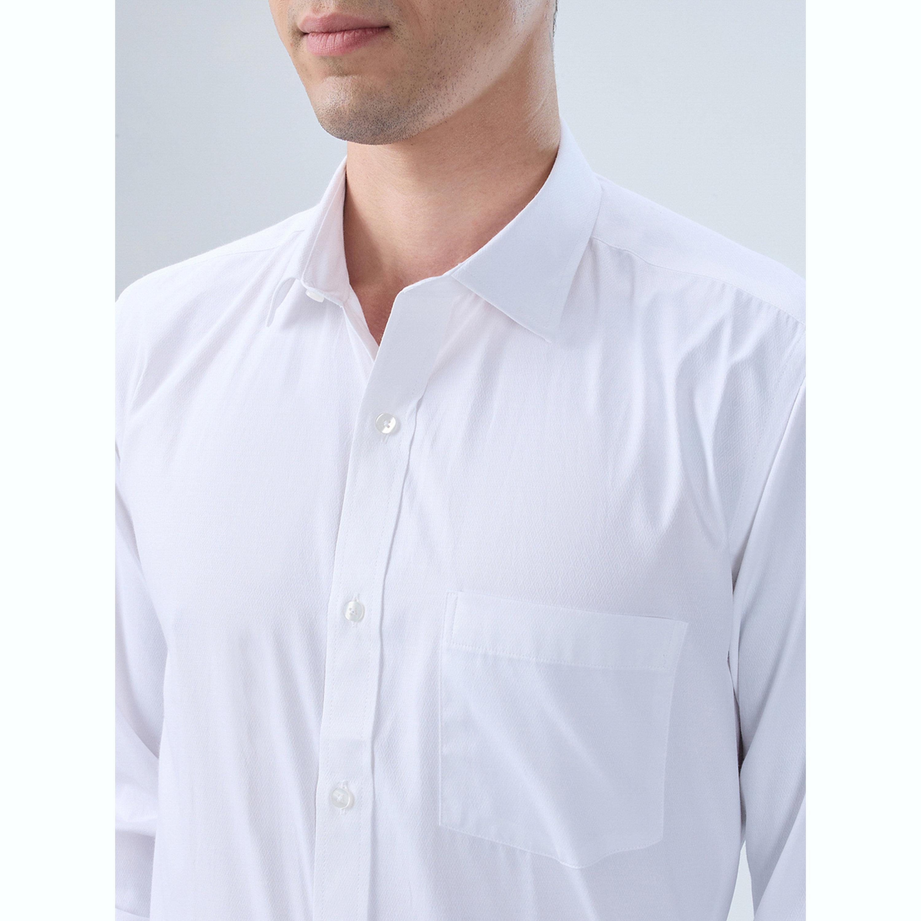 Park Avenue X Styli Men White Solid Regular Fit Shirt with Pocket Detail-men-clothing-shirts-image-6