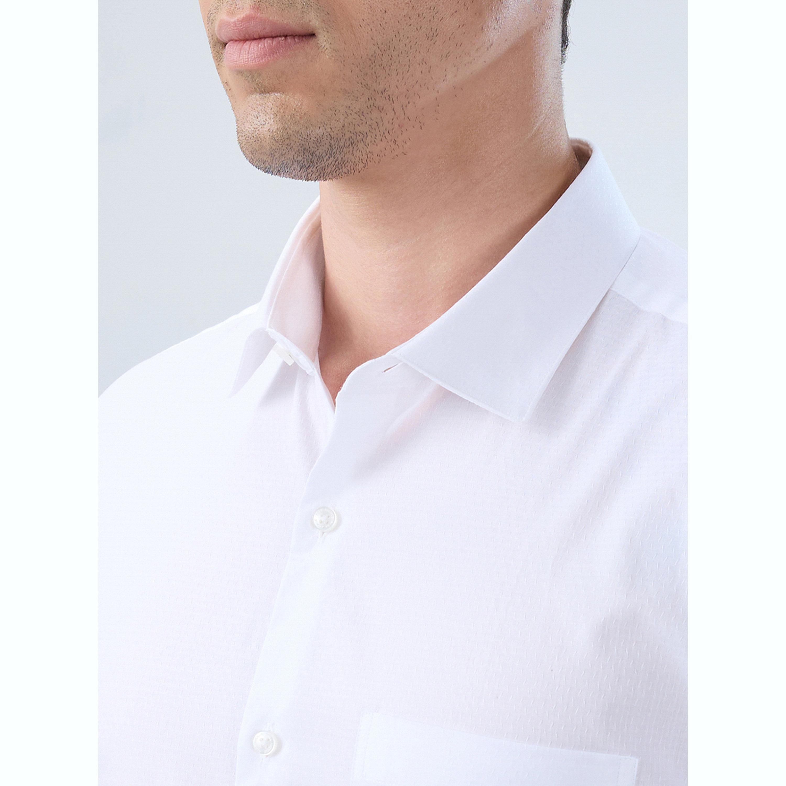 Park Avenue X Styli Men White Solid Slim Fit Shirt with Pocket Detail-men-clothing-shirts-image-6