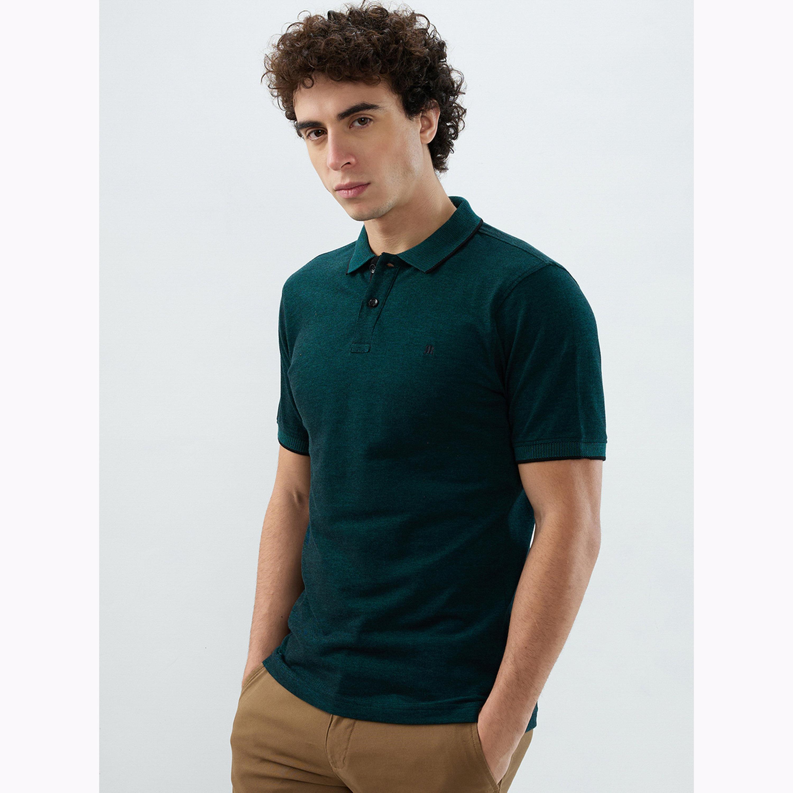 Raymond X Styli Dark Green Slim Fit Cotton Polo-men-clothing-tshirtsandpolos-polos-image-3