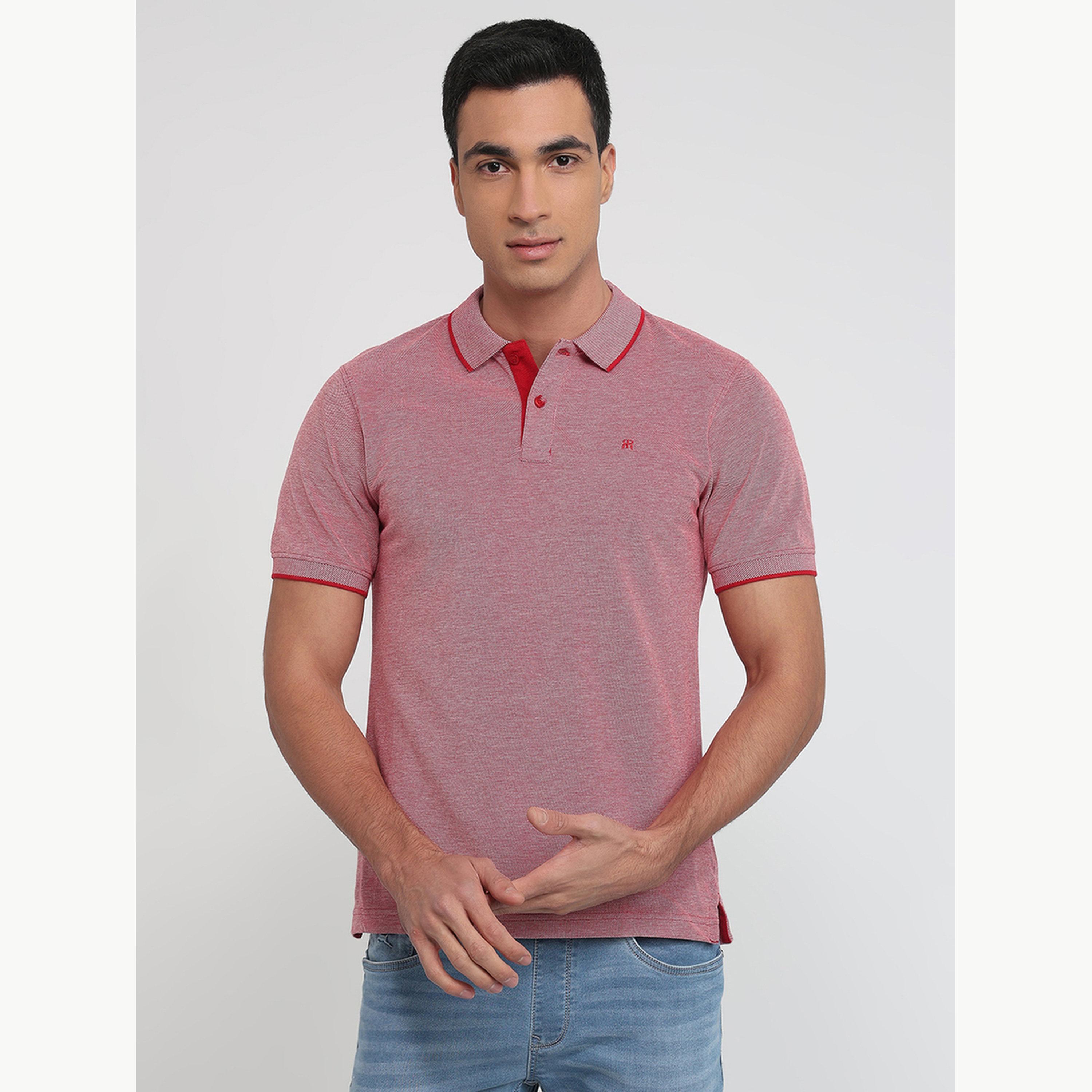 Raymond X Styli Red Melange Cotton Polo-men-clothing-tshirtsandpolos-polos-image-1