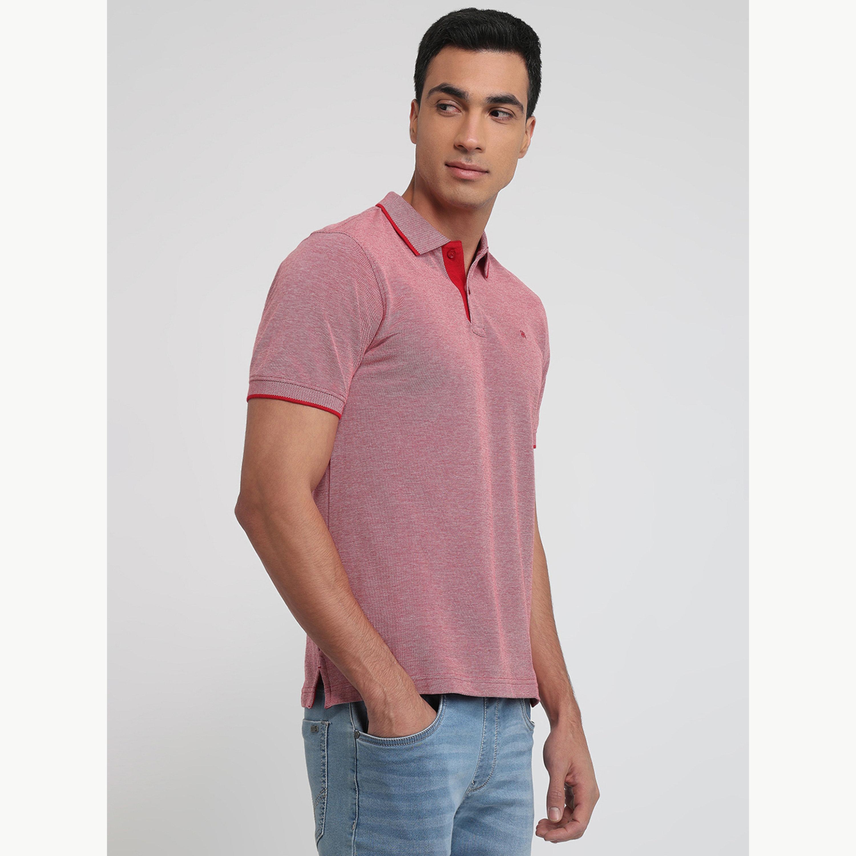 Raymond X Styli Red Melange Cotton Polo-men-clothing-tshirtsandpolos-polos-image-3