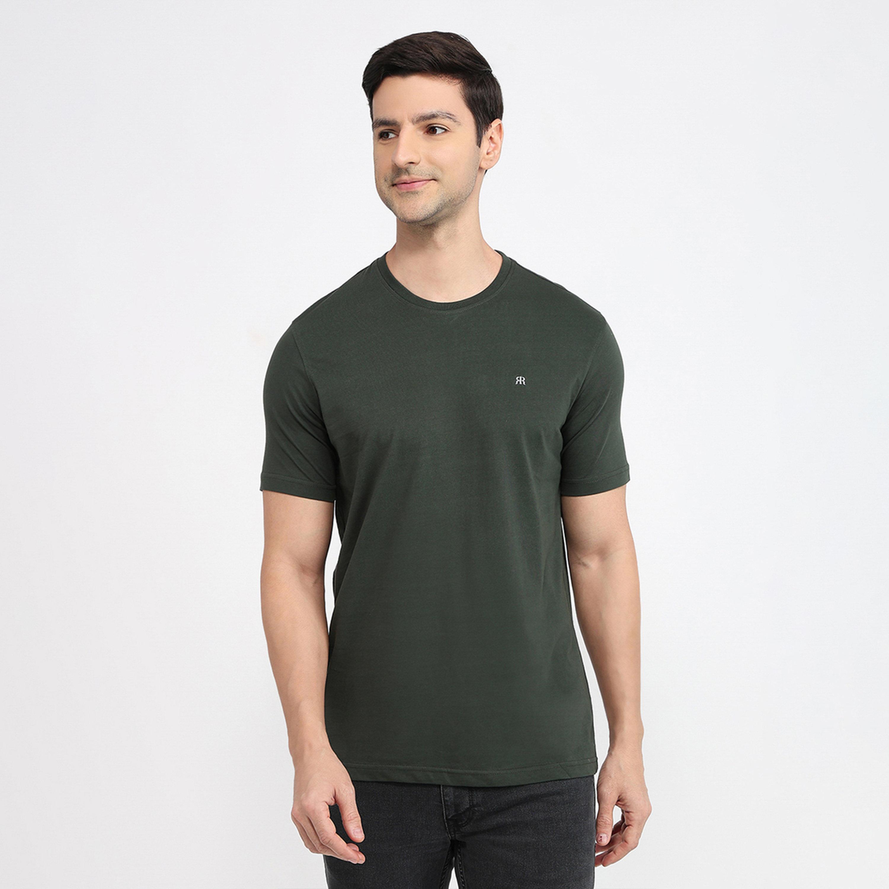 تيشيرت قطن سادة قصة عادية-men-clothing-tshirtsandpolos-tshirts-image-1