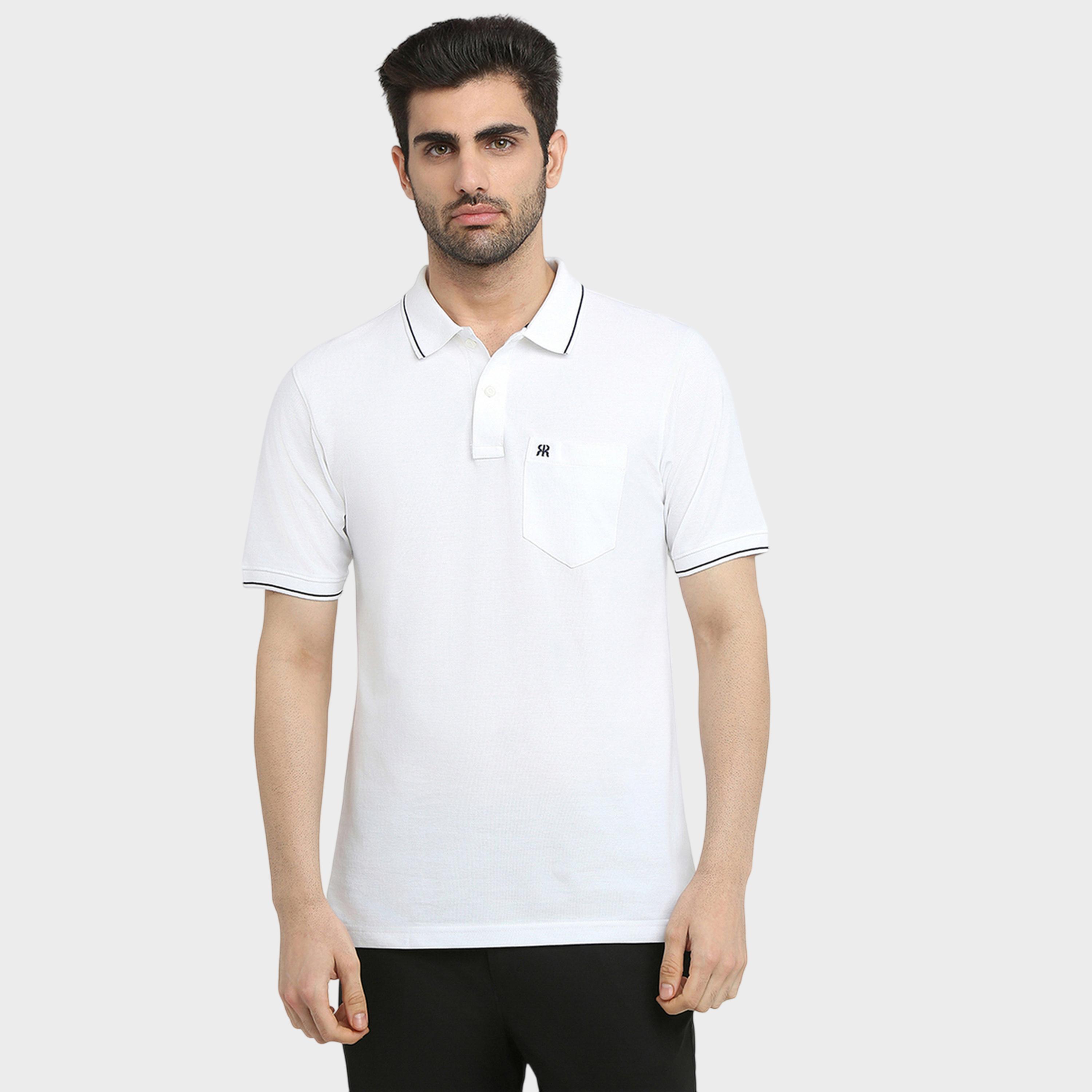قميص بولو قطن ضيق مع جيب-men-clothing-tshirtsandpolos-polos-image-1
