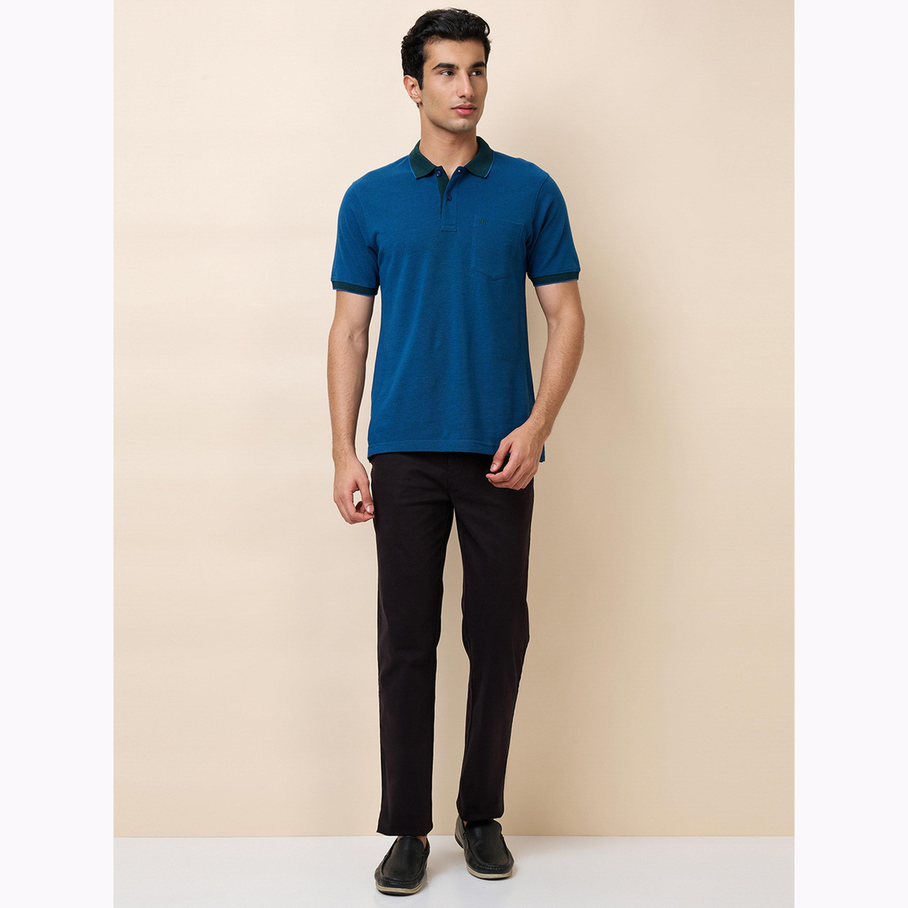 Raymond X Styli Teal Solid Cotton Polo with Pocket-men-clothing-tshirtsandpolos-polos-image-2