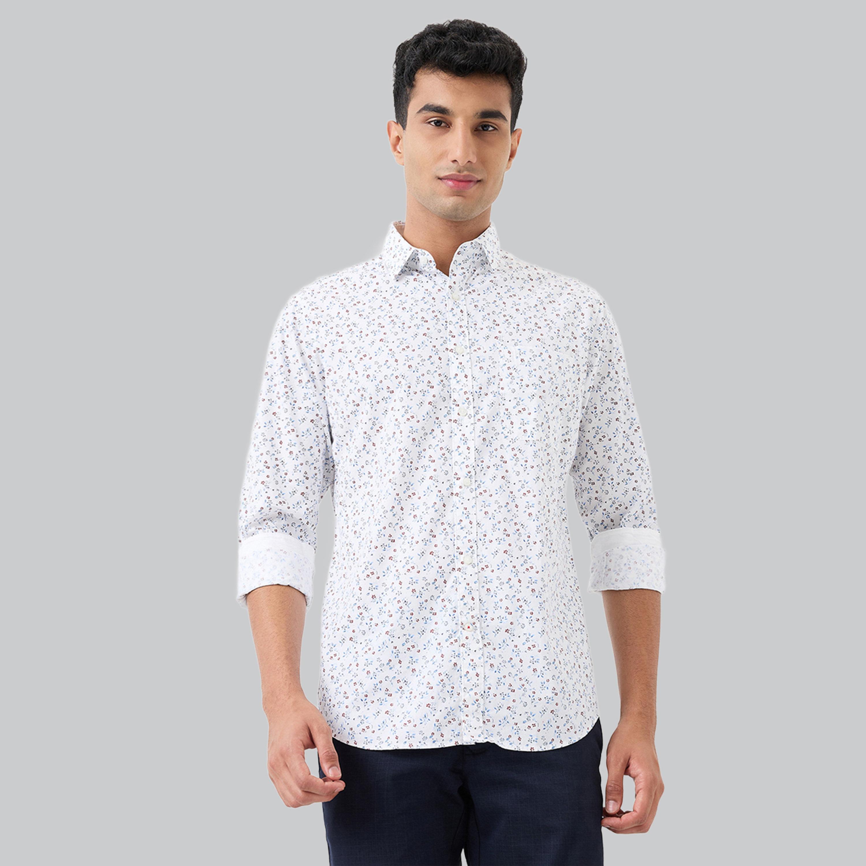 Raymond X Styli Men White All-Over Print Slim Fit Shirt-men-clothing-shirts-image-1