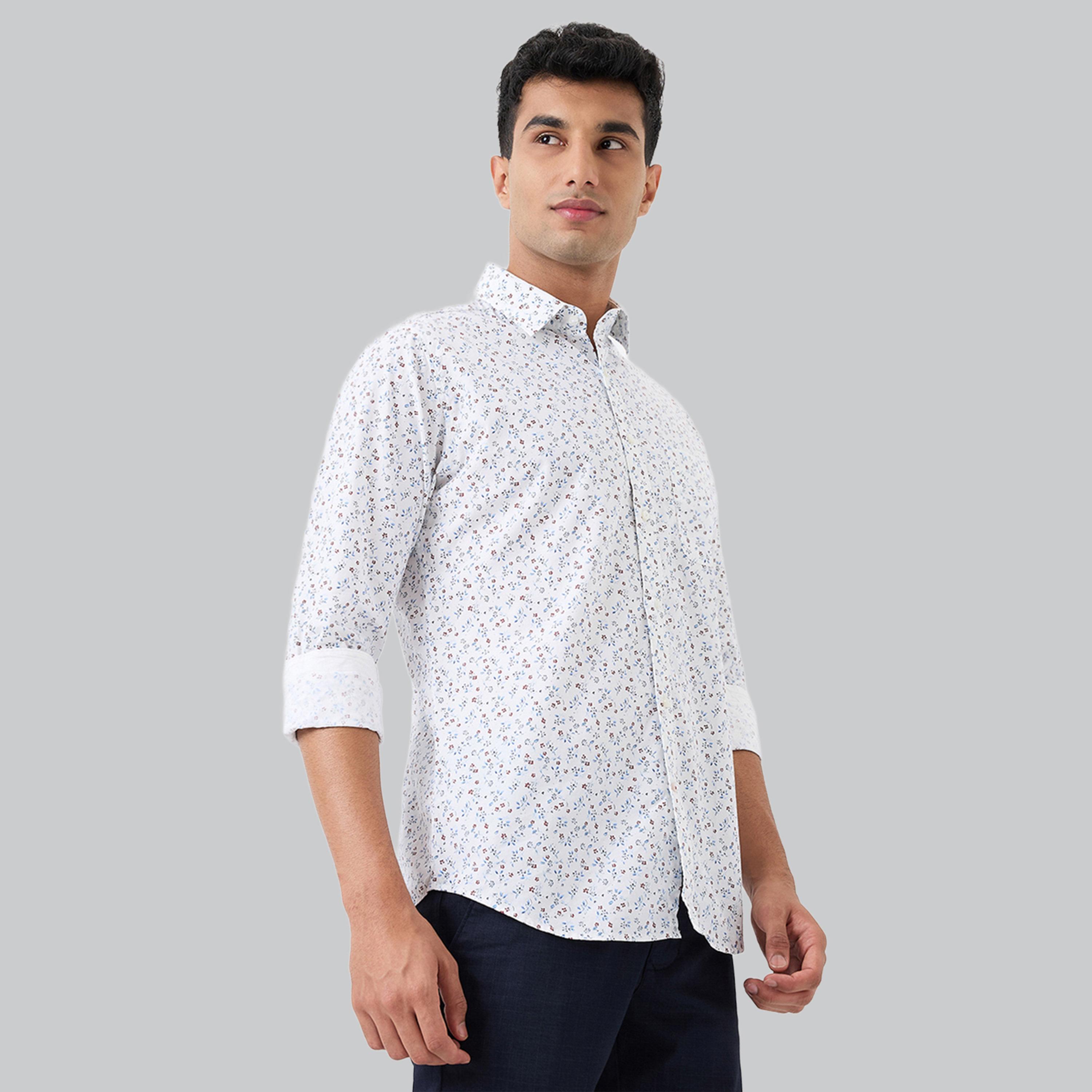قميص رجالي بطبعة شاملة وقصة ضيقة - أبيض-men-clothing-shirts-image-3