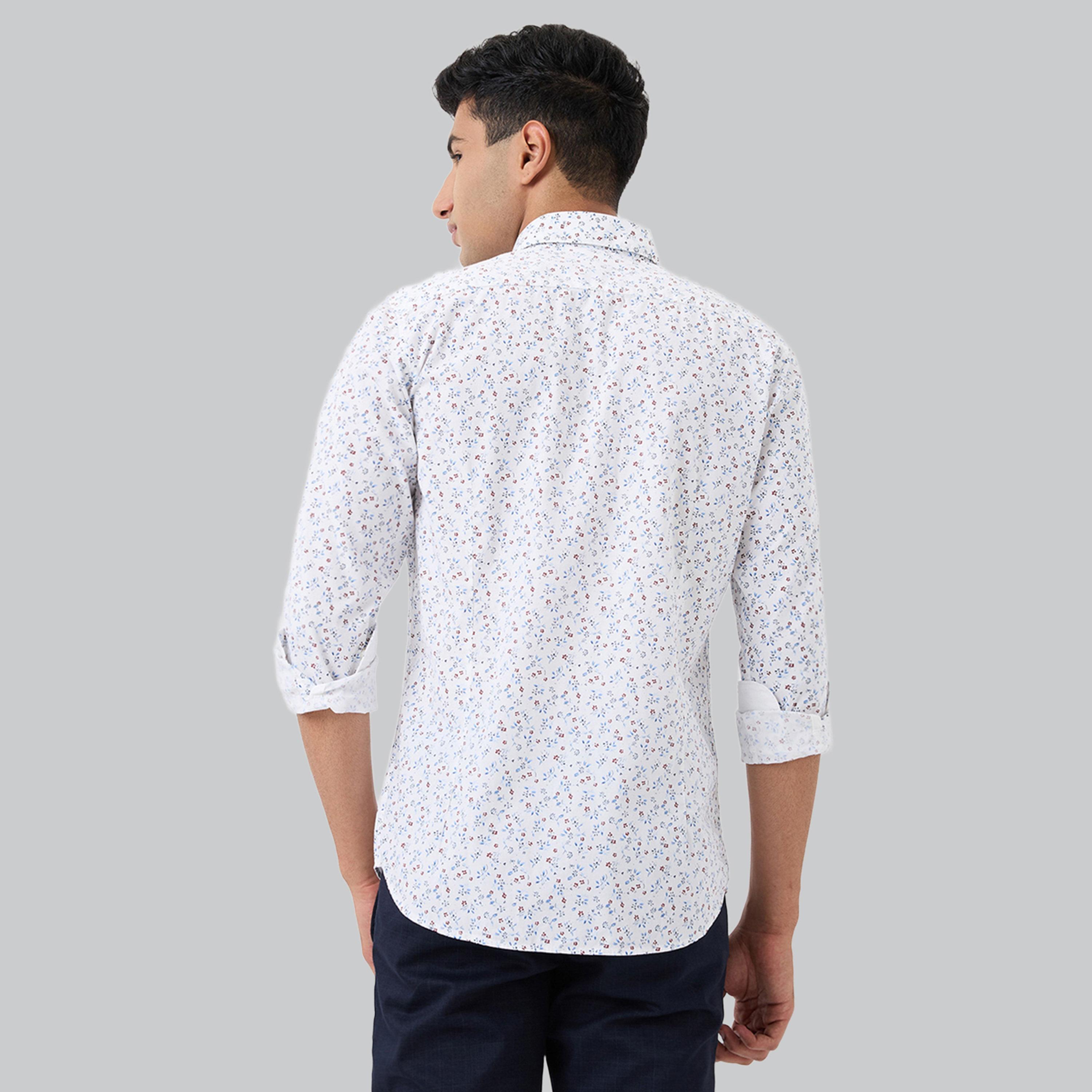 Raymond X Styli Men White All-Over Print Slim Fit Shirt-men-clothing-shirts-image-4