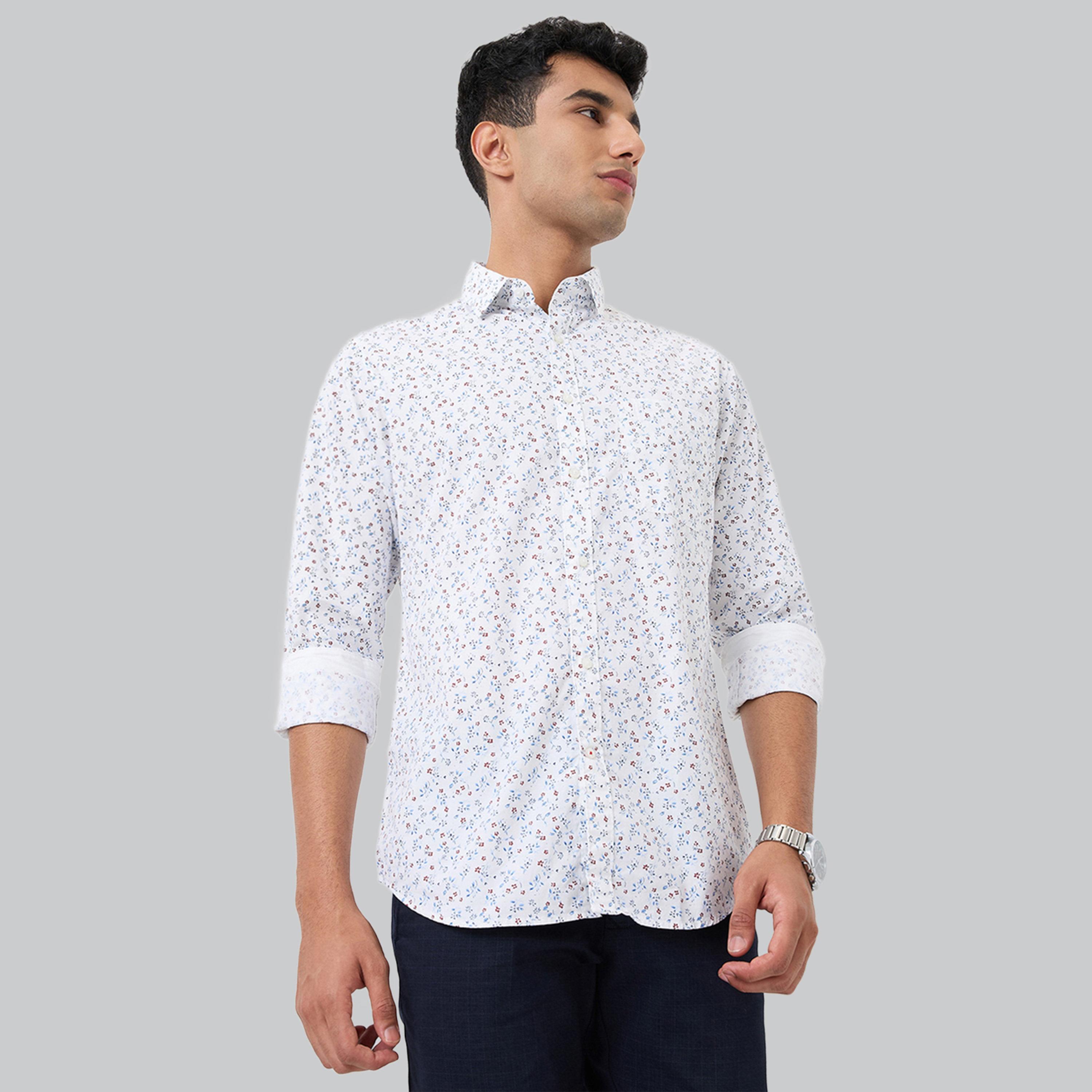 Raymond X Styli Men White All-Over Print Slim Fit Shirt-men-clothing-shirts-image-6