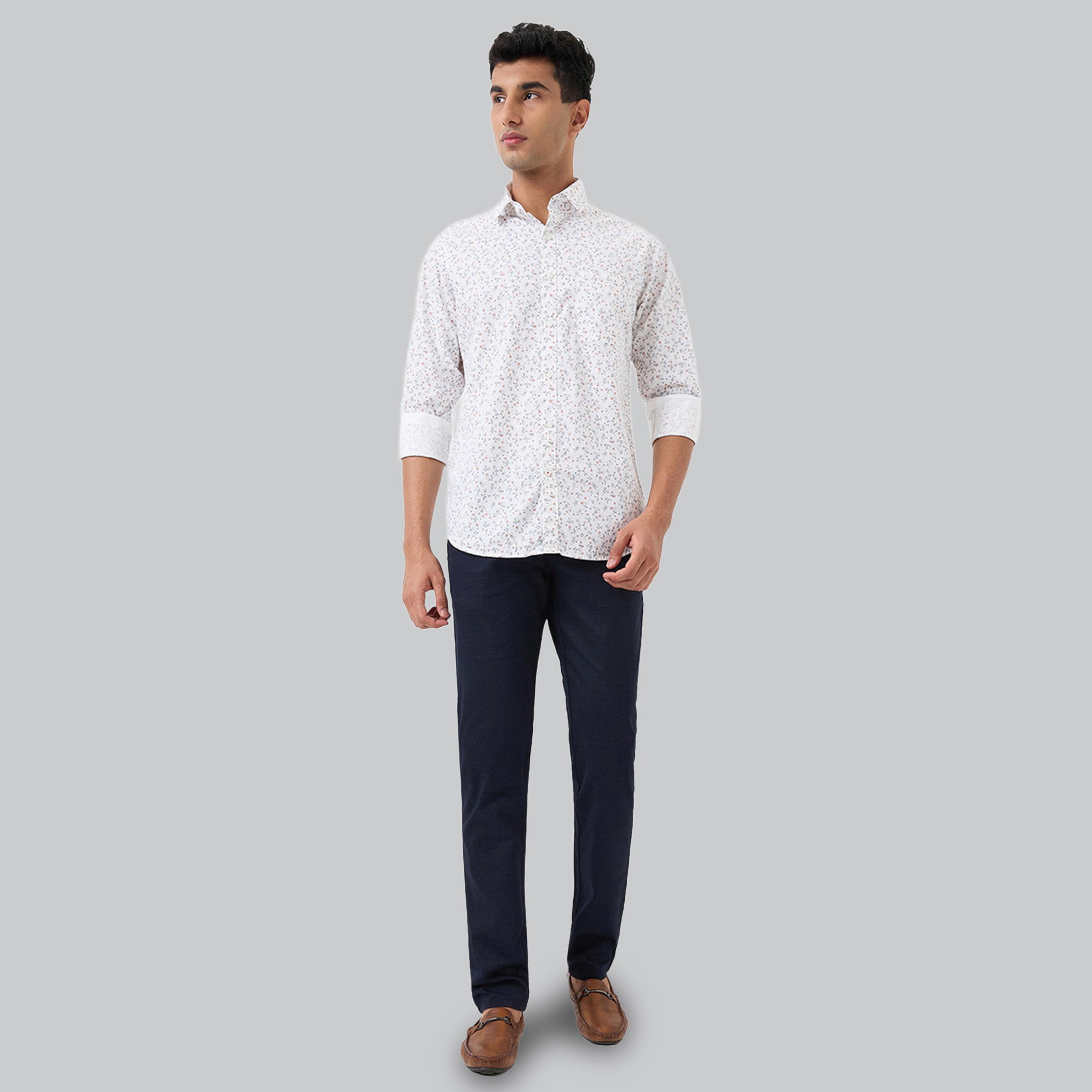 Raymond X Styli Men White All-Over Print Slim Fit Shirt-men-clothing-shirts-image-2