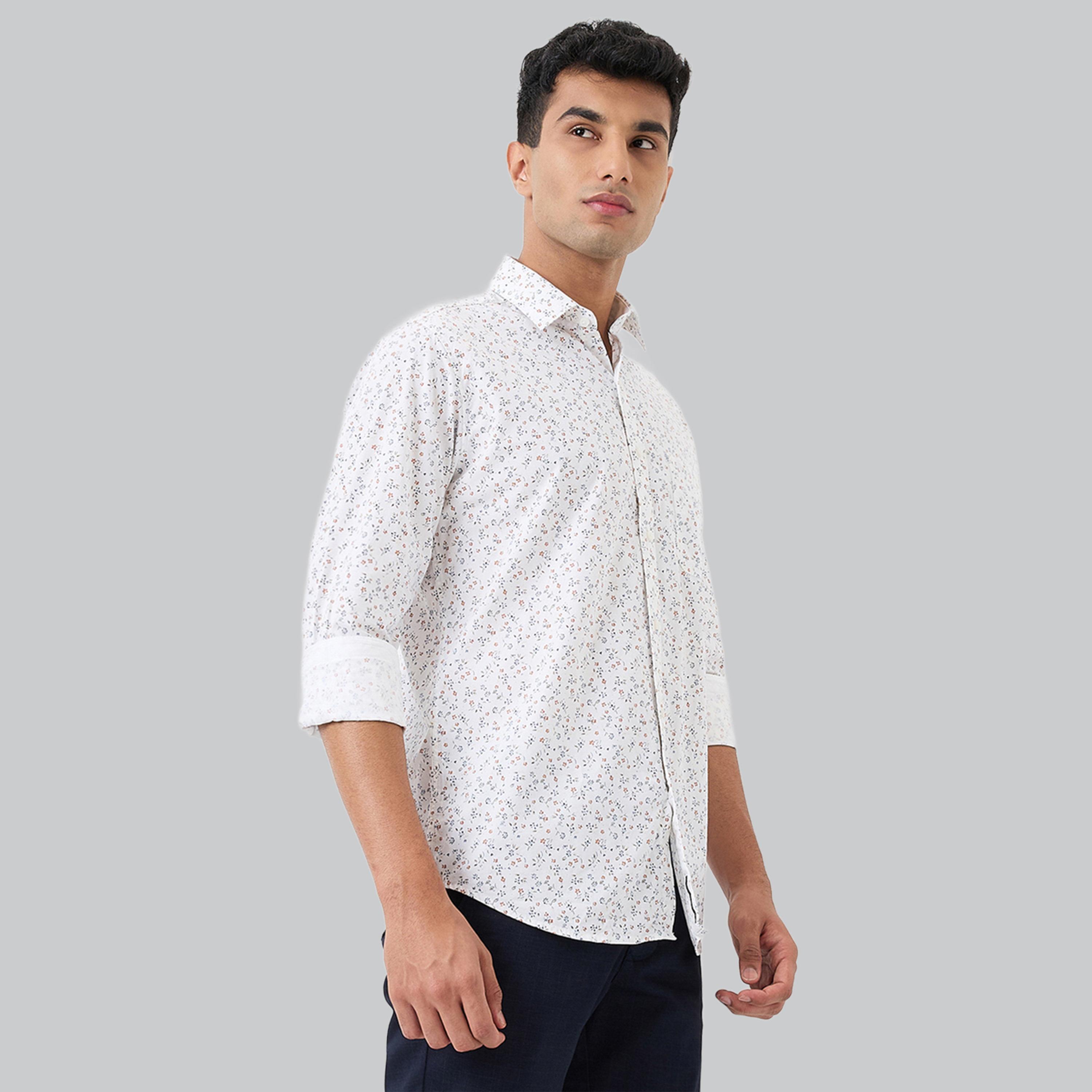 قميص رجالي بطبعة شاملة وقصة ضيقة - أبيض-men-clothing-shirts-image-3