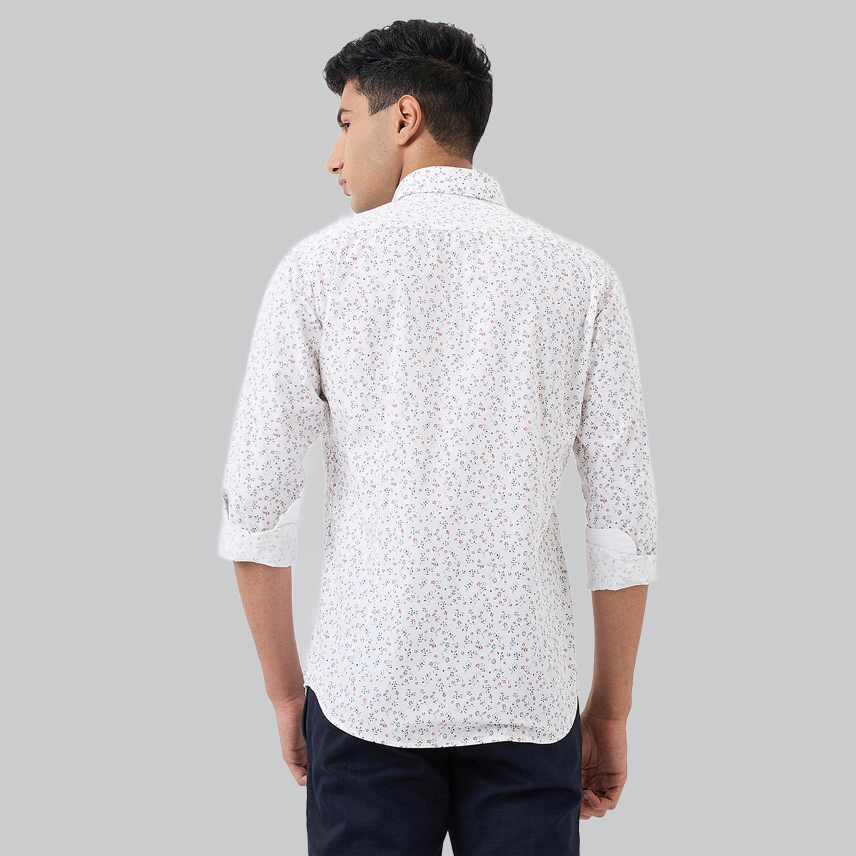 Raymond X Styli Men White All-Over Print Slim Fit Shirt-men-clothing-shirts-image-4