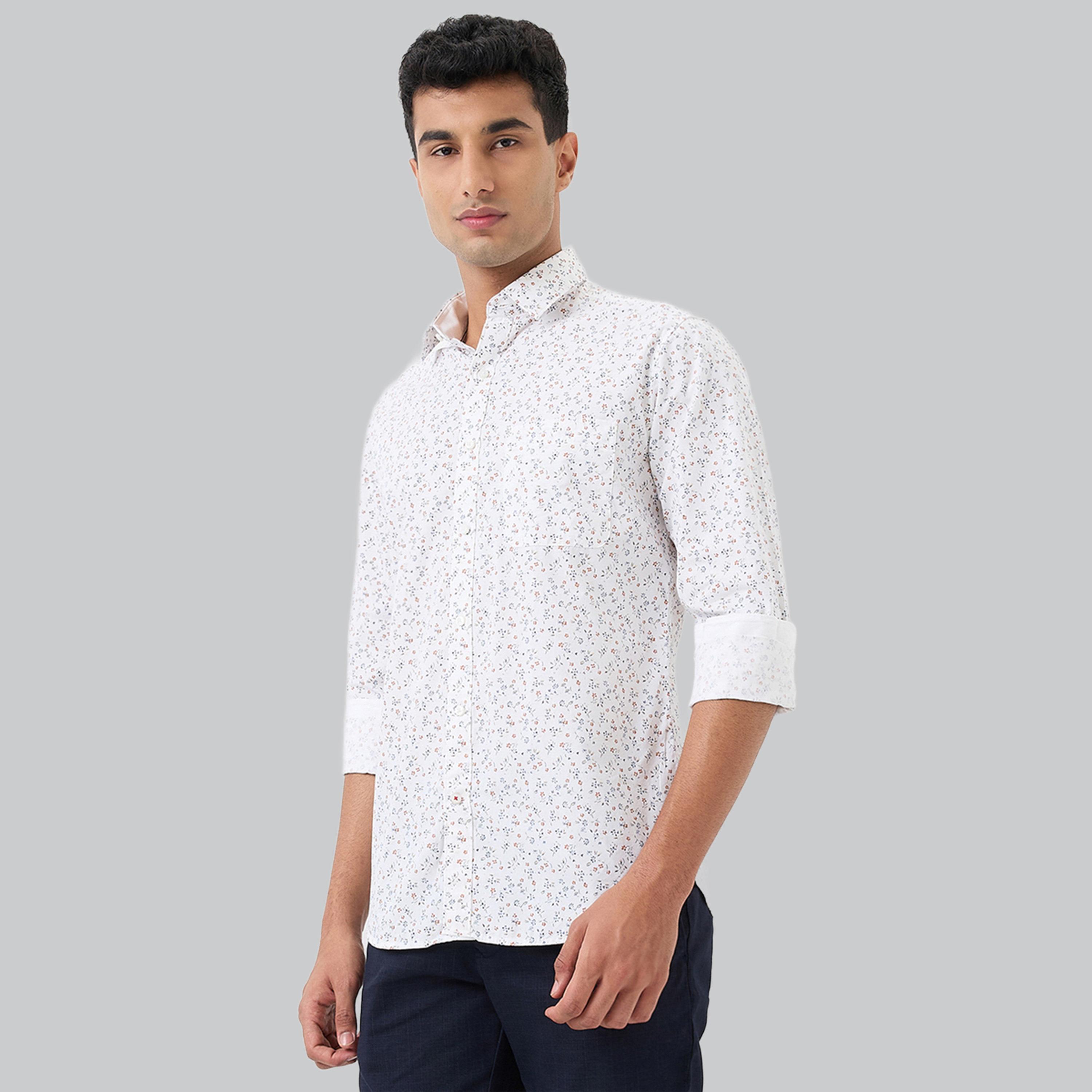 قميص رجالي بطبعة شاملة وقصة ضيقة - أبيض-men-clothing-shirts-image-5