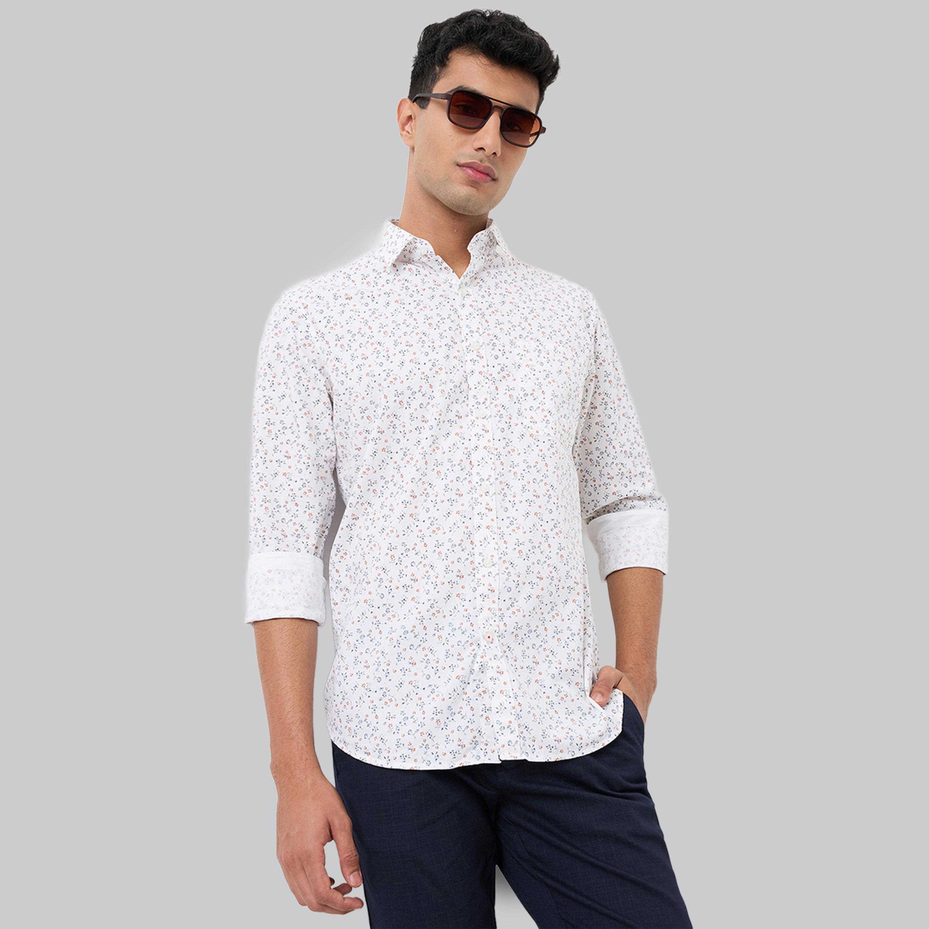 قميص رجالي بطبعة شاملة وقصة ضيقة - أبيض-men-clothing-shirts-image-6