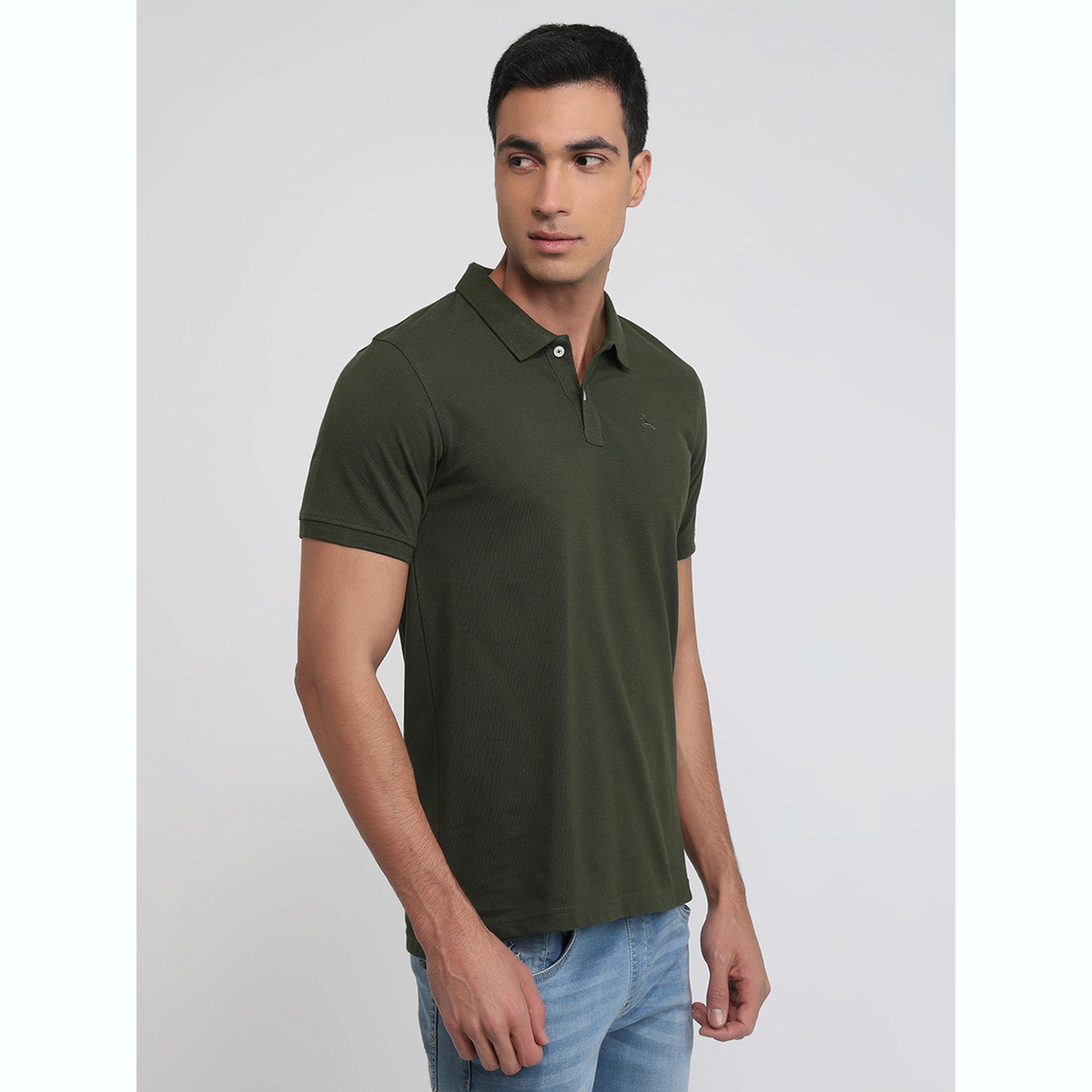 Parx X Styli Men Green Regular Fit Solid Polo T-Shirt-men-clothing-tshirtsandpolos-polos-image-3