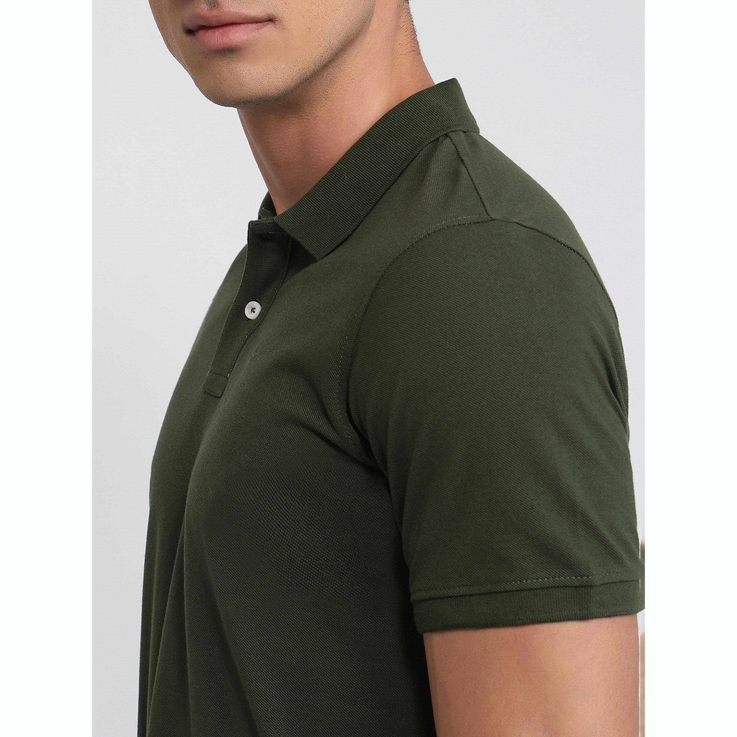 Parx X Styli Men Green Regular Fit Solid Polo T-Shirt-men-clothing-tshirtsandpolos-polos-image-6