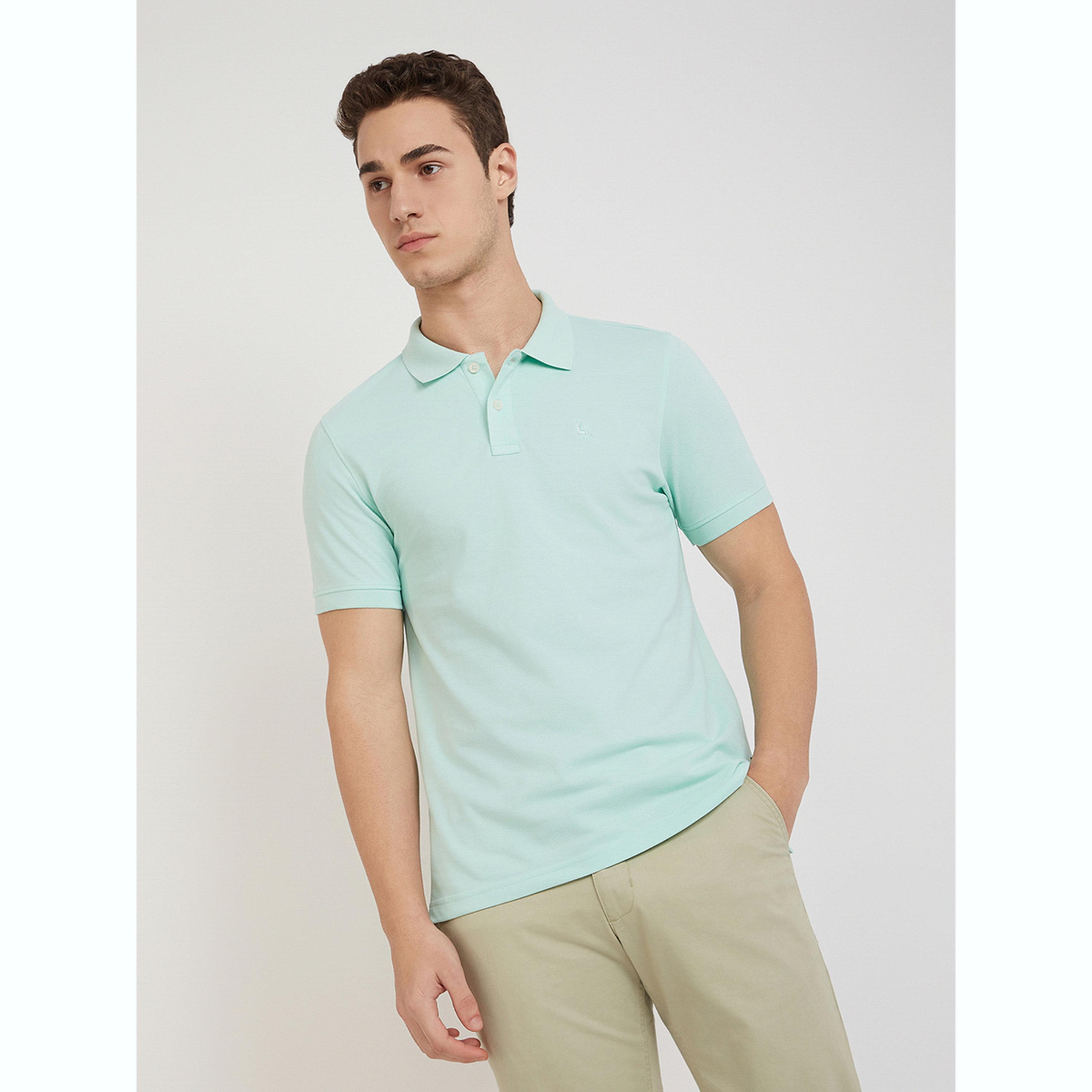 Parx X Styli Men Green Regular Fit Solid Polo T-Shirt-men-clothing-tshirtsandpolos-polos-image-1