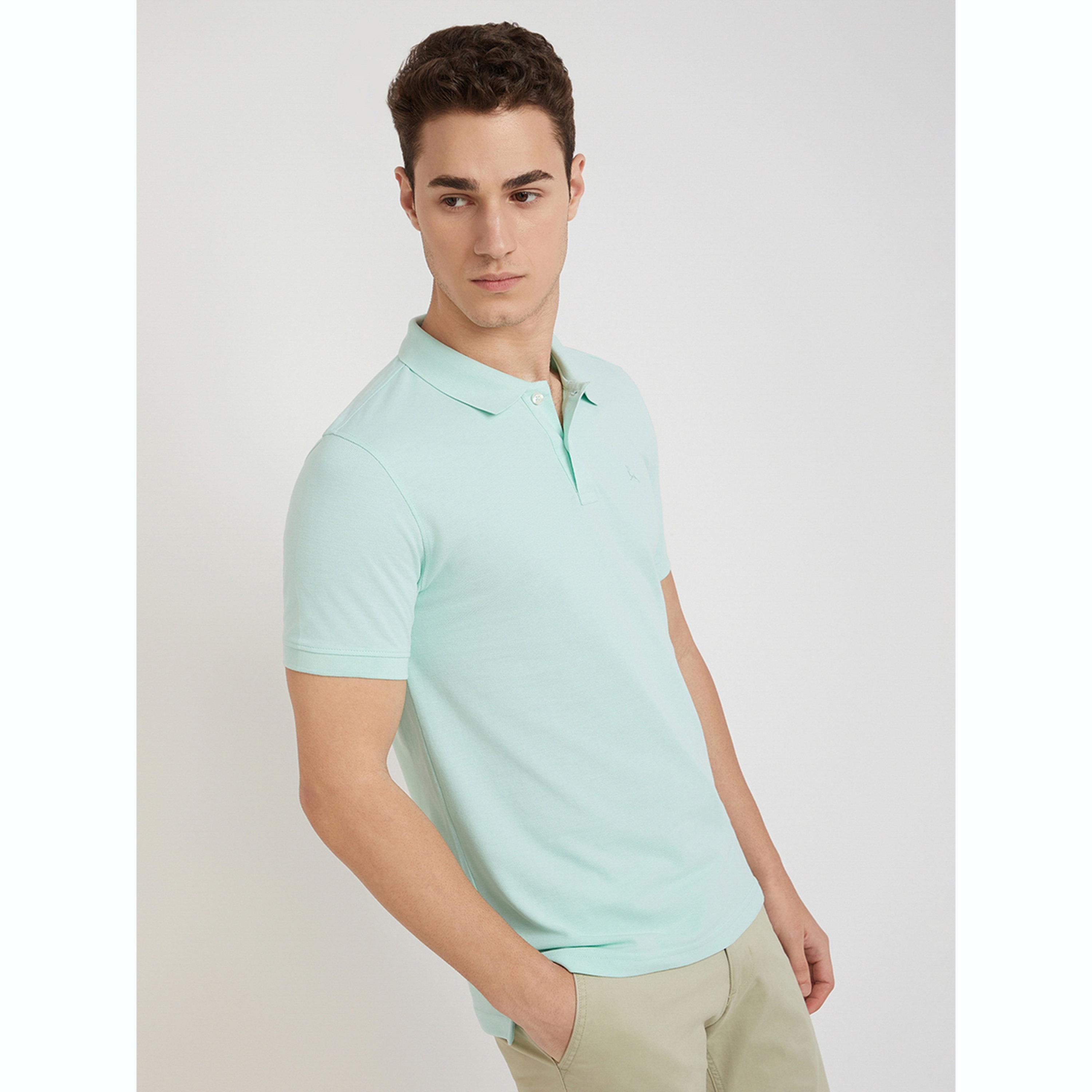 Parx X Styli Men Green Regular Fit Solid Polo T-Shirt-men-clothing-tshirtsandpolos-polos-image-5