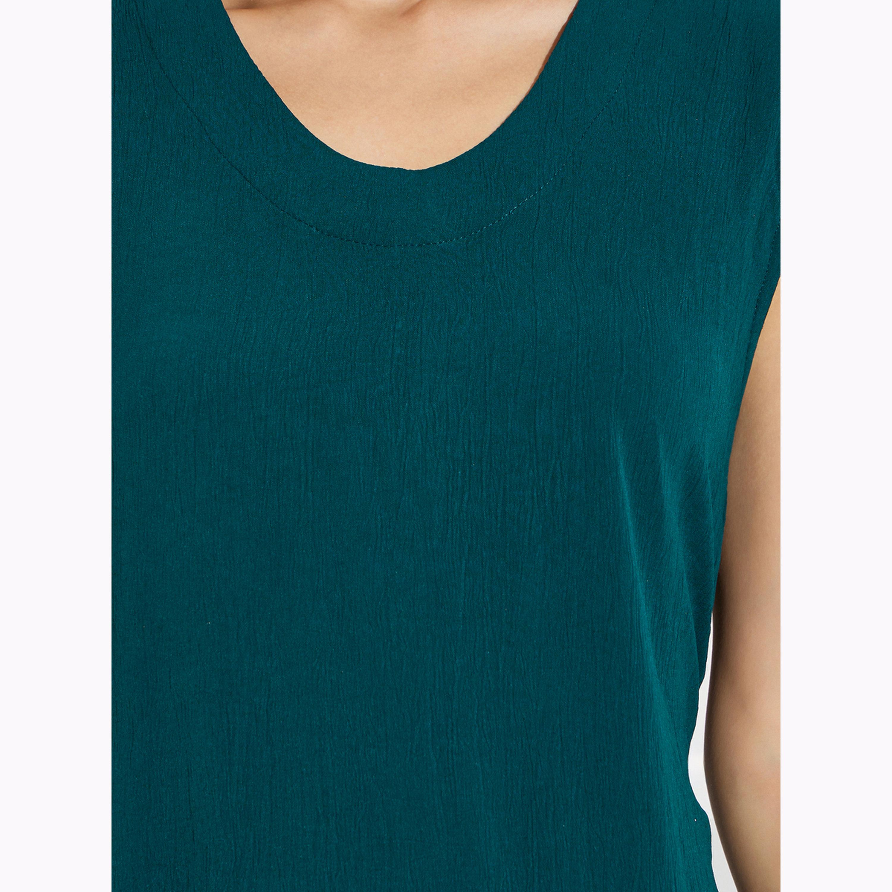 Maxim Creation X Styli Dark Green V Neck A-Line Maxi Dress-women-clothing-dresses-image-5