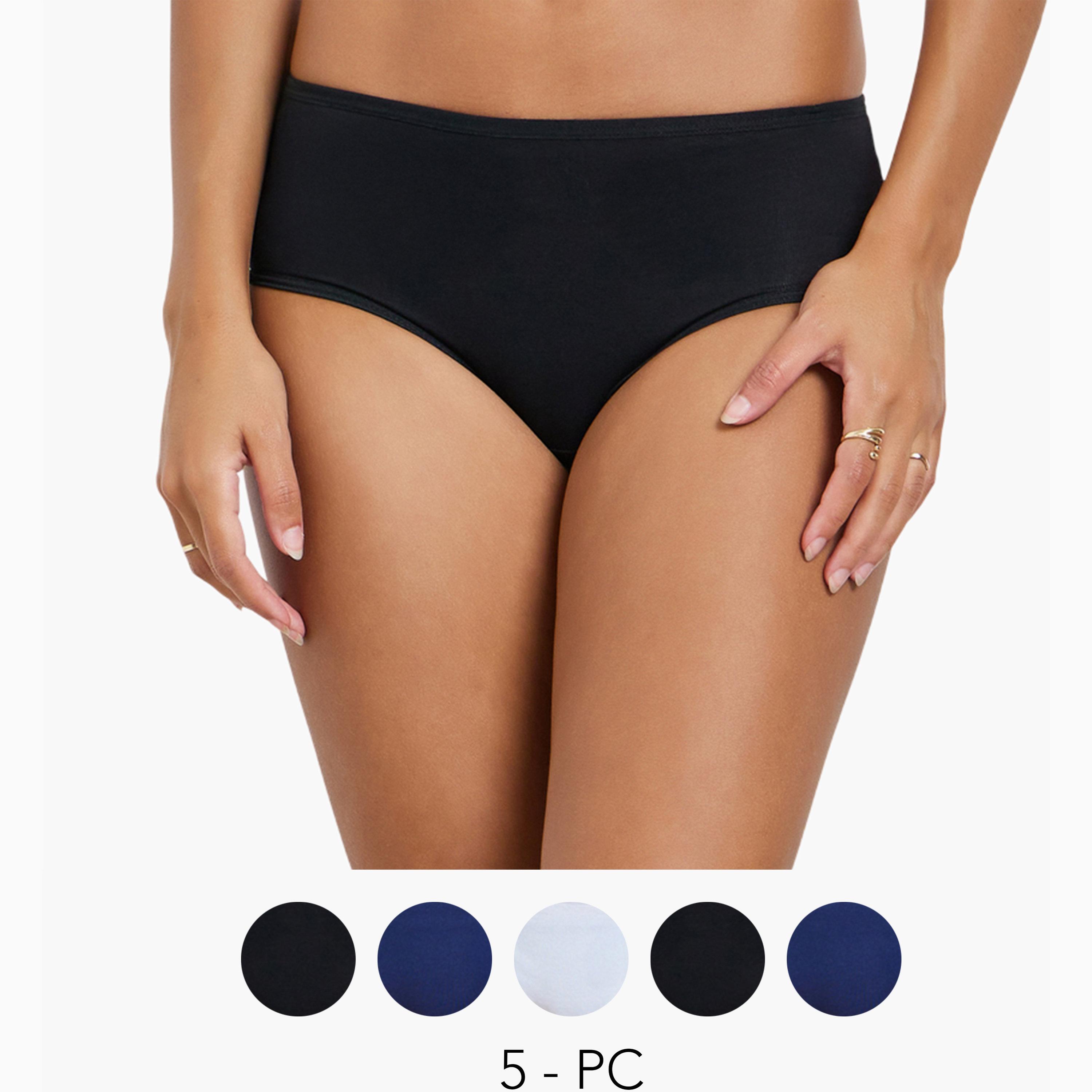 Styli Pack of 5 - Cotton Elastane Full Briefs-women-clothing-lingerie-panties-image-1