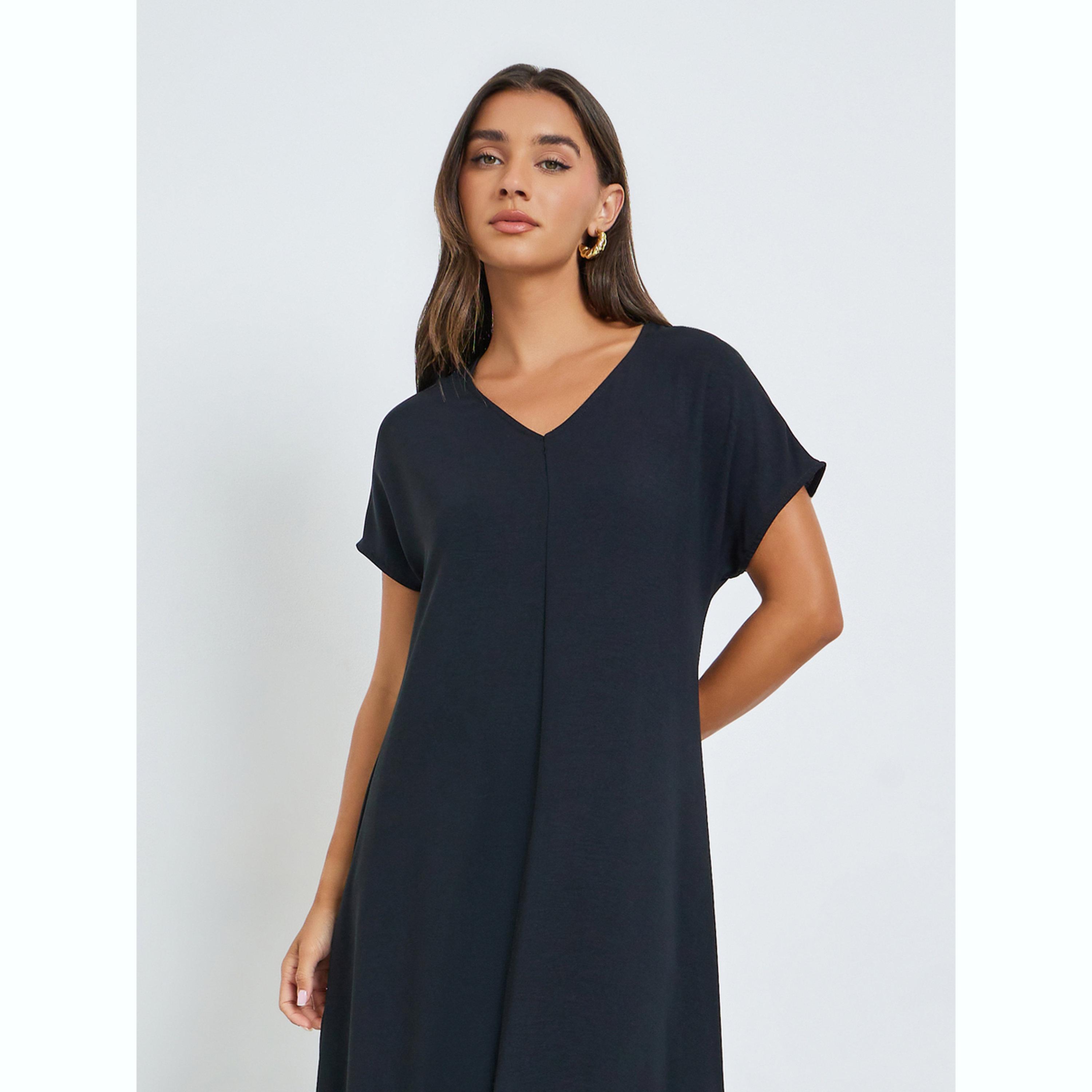 فستان تحت العباية بياقة دائرية-women-arabicclothing-abayas-image-2