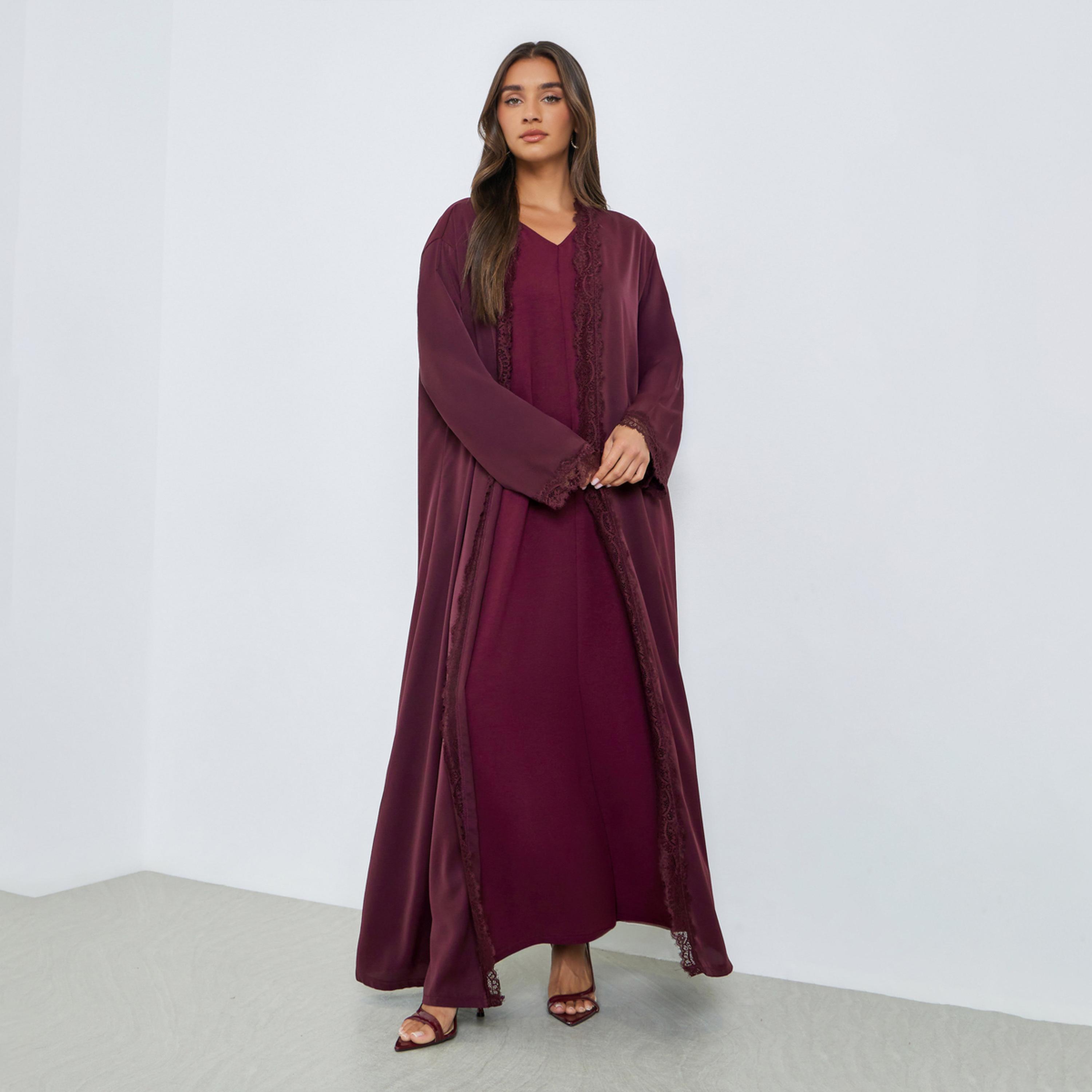 فستان تحت العباية بياقة دائرية-women-arabicclothing-abayas-image-1