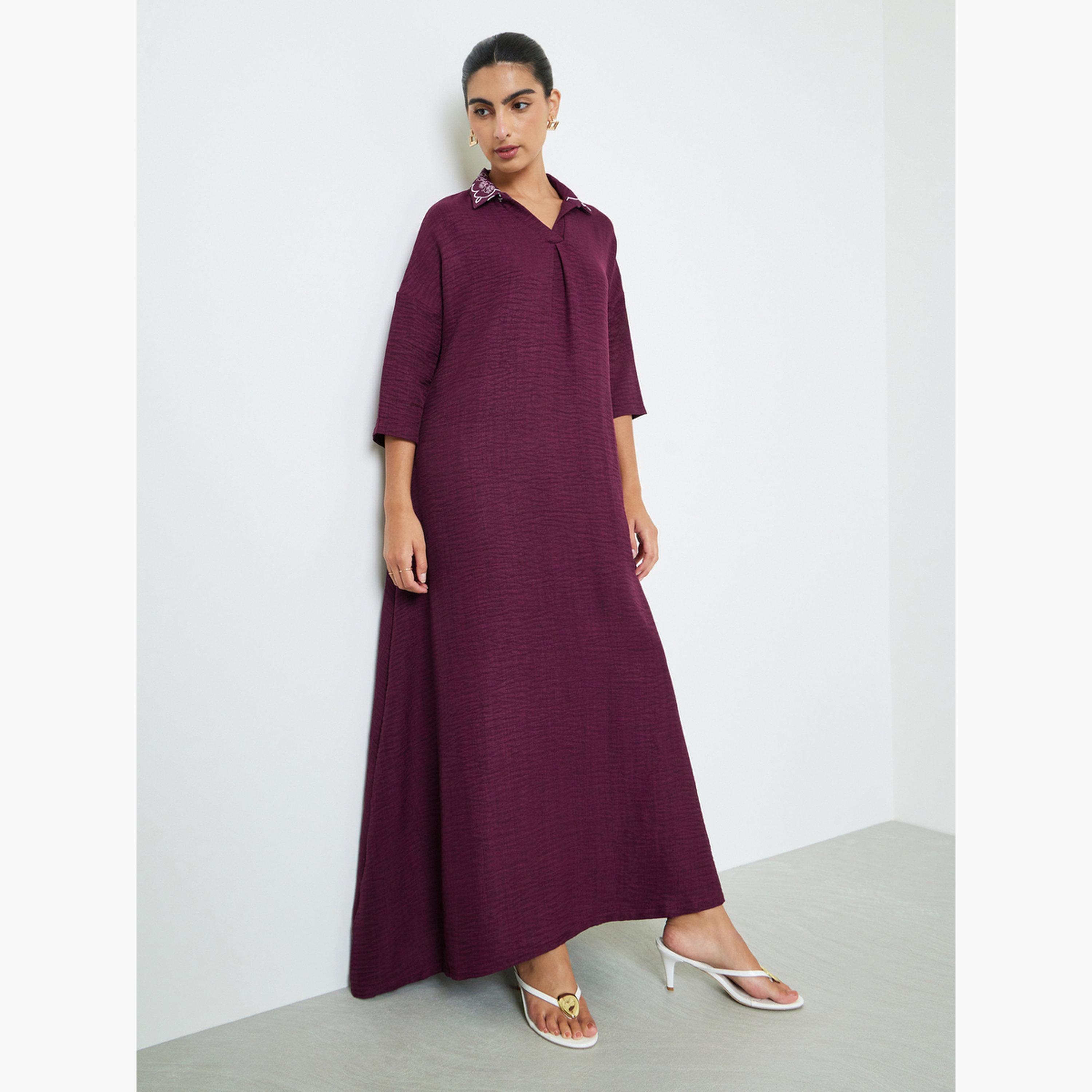 جلابية بياقة مطبوعة-women-arabicclothing-jalabiyas-image-3