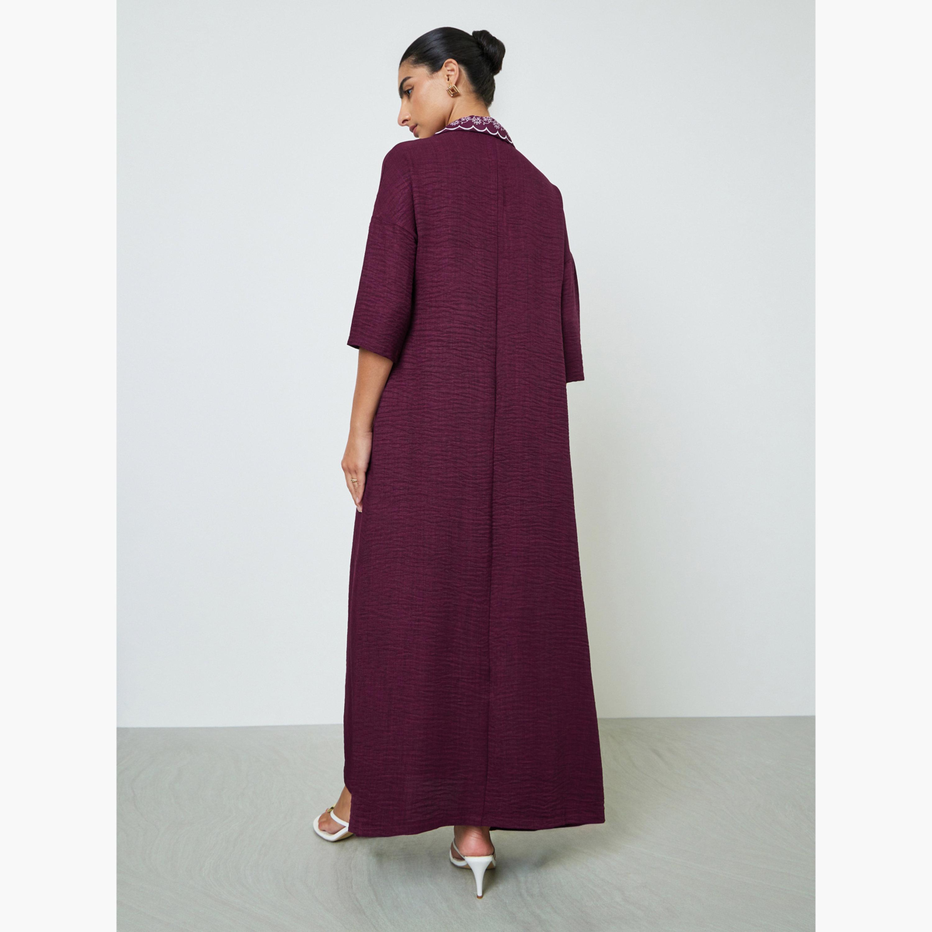 جلابية بياقة مطبوعة-women-arabicclothing-jalabiyas-image-4
