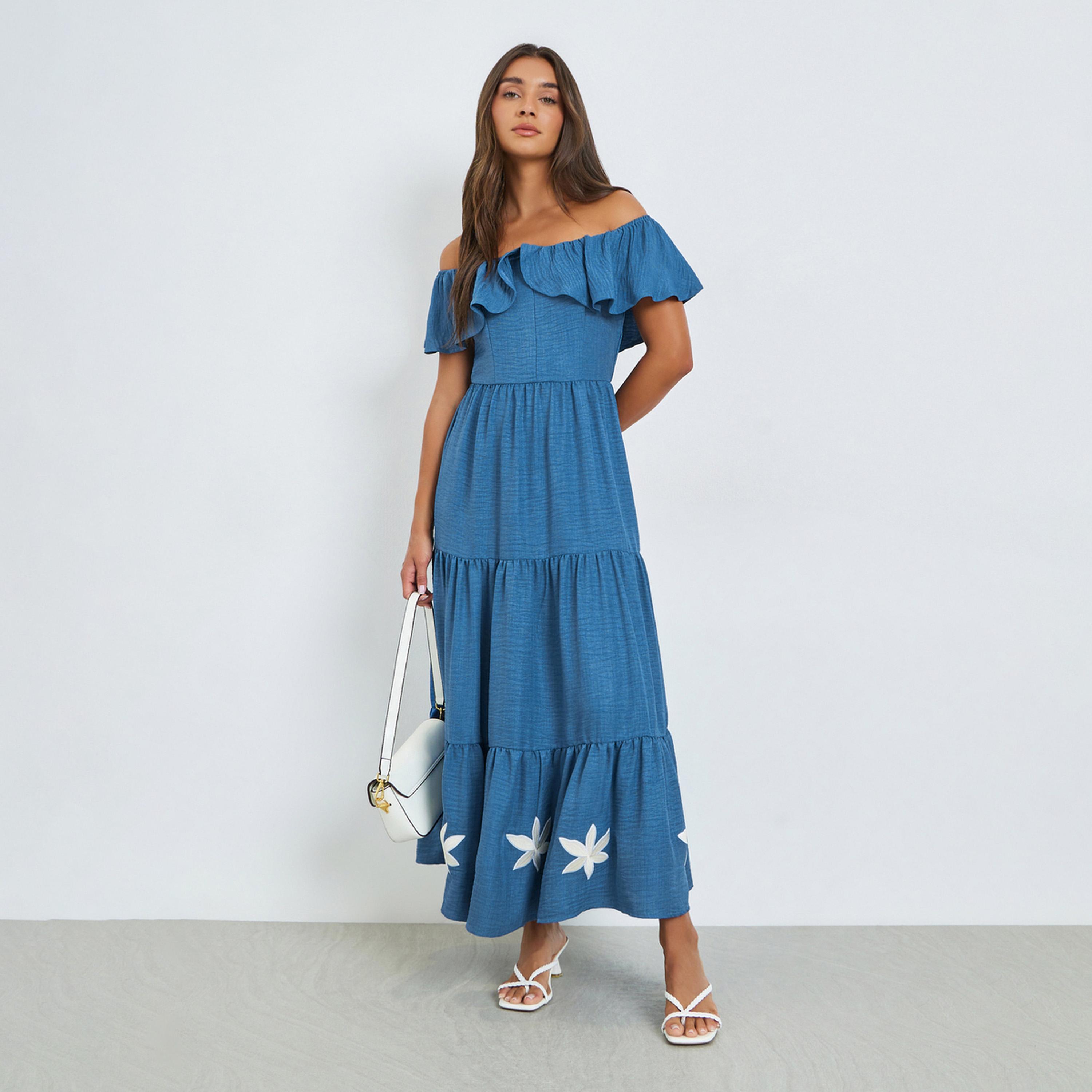 فستان طويل متعدد الطبقات ومكشوف الكتفين-women-clothing-dresses-image-1