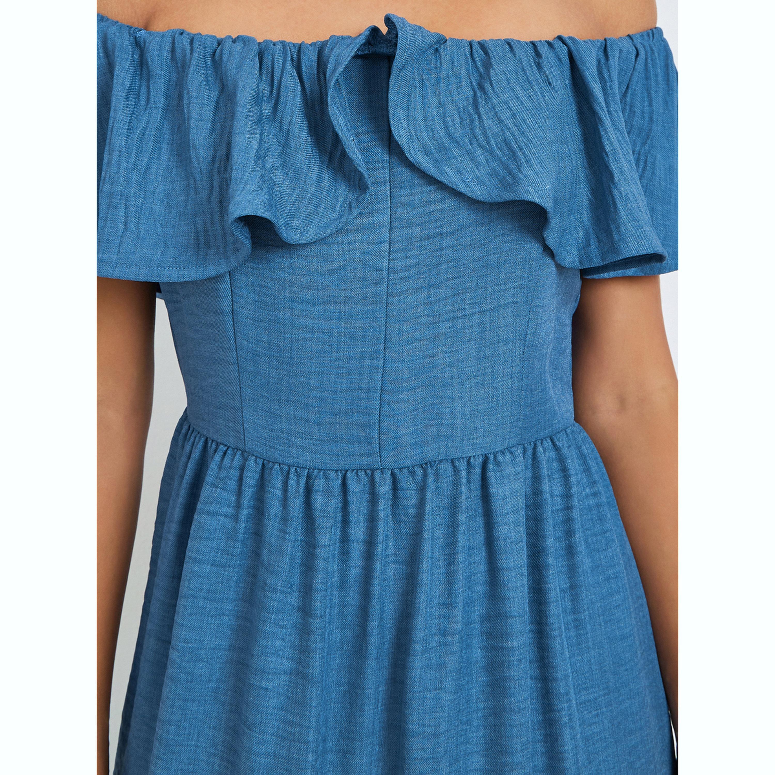 Styli Blue Off-Shoulder Tiered Maxi Dress-women-clothing-dresses-image-6