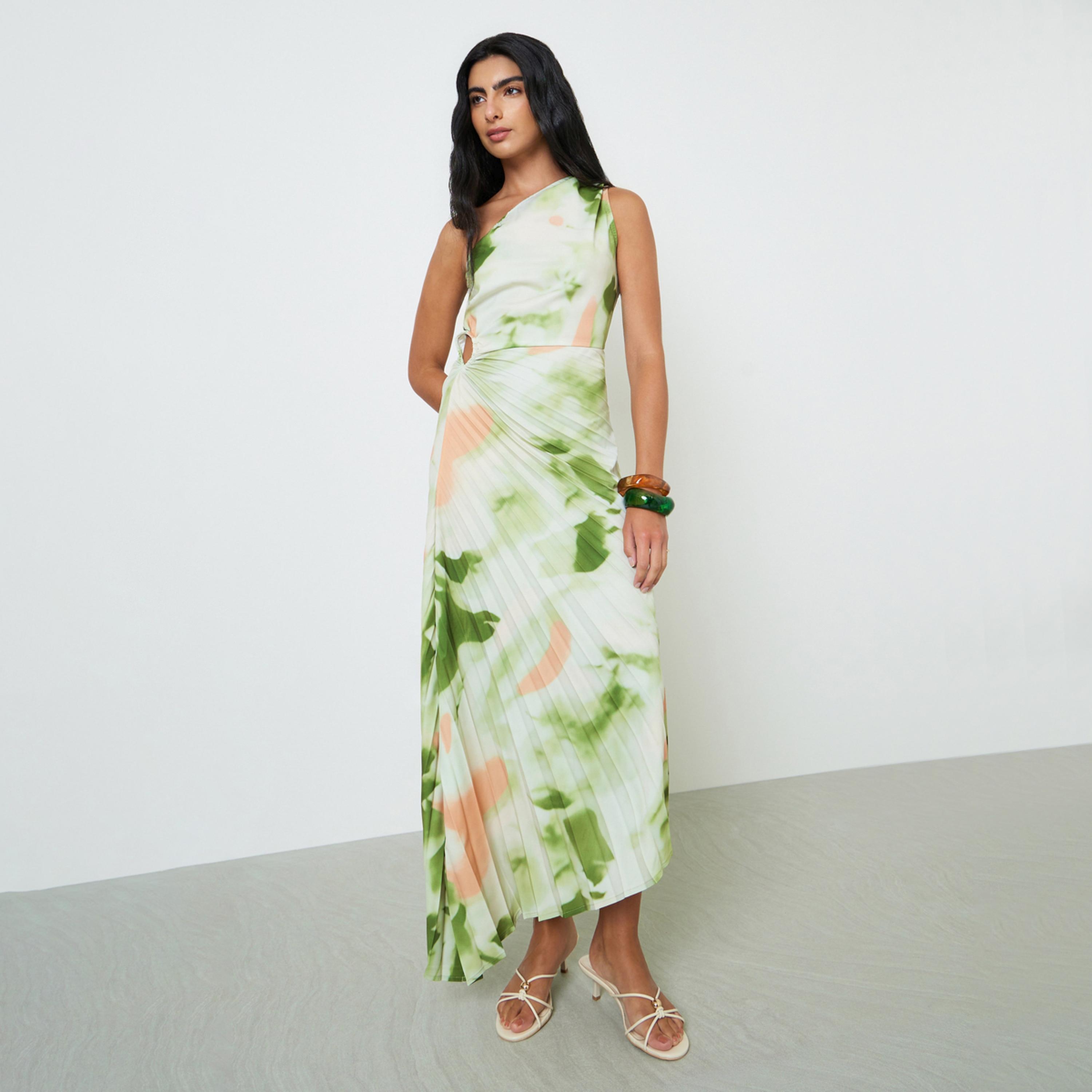 فستان طويل بكتف واحد وطبعة تاي داي-women-clothing-dresses-image-1