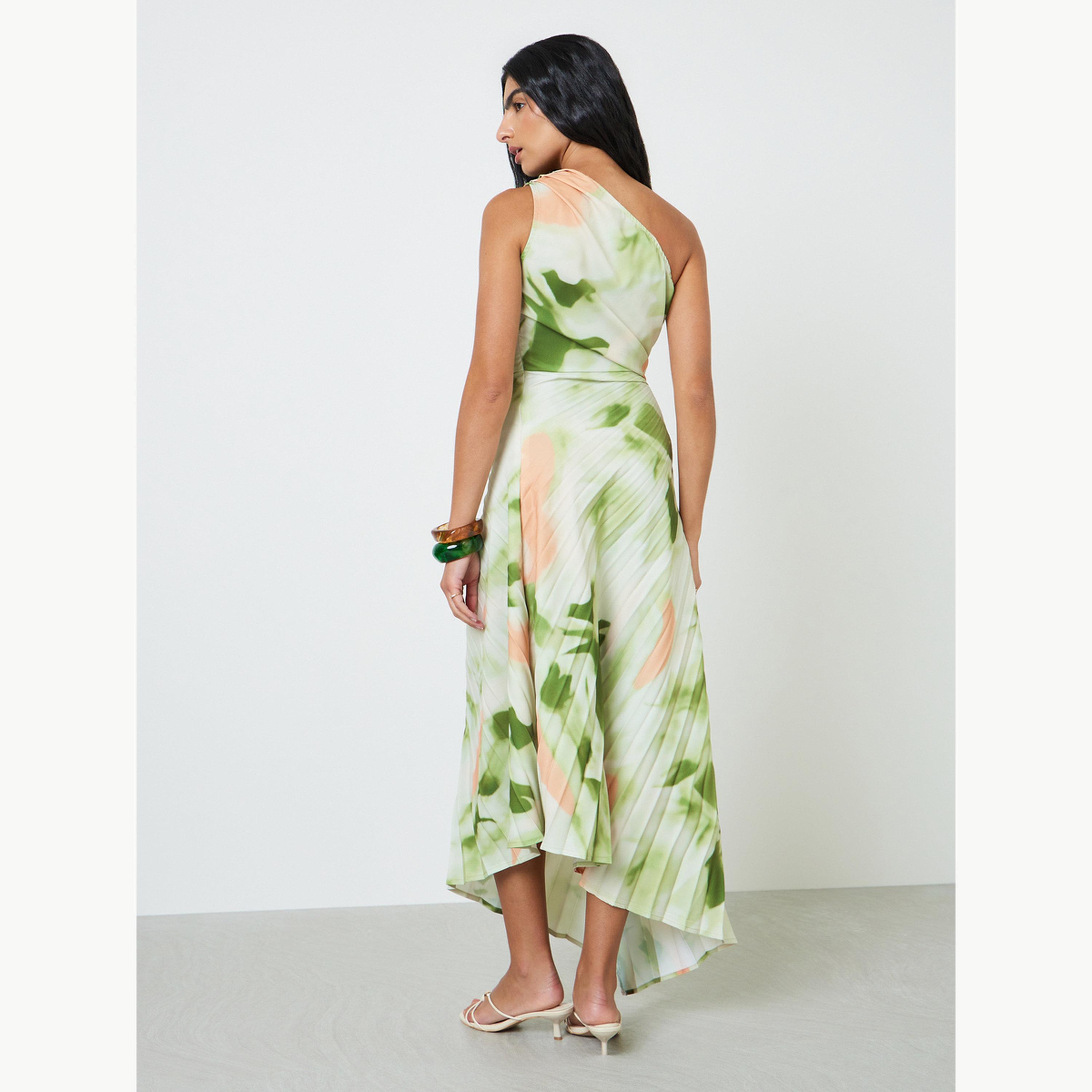 فستان طويل بكتف واحد وطبعة تاي داي-women-clothing-dresses-image-4