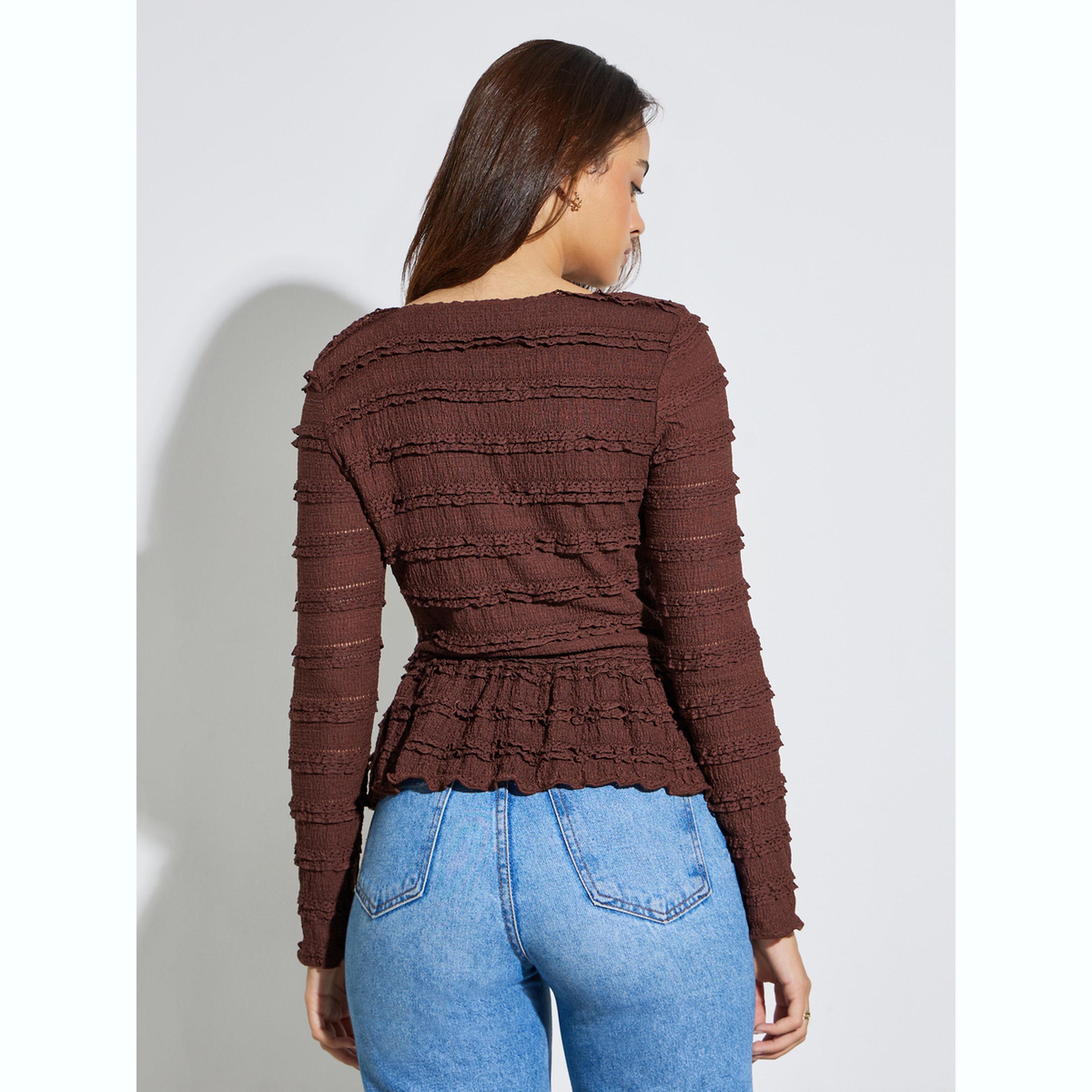 Styli Textured Boat Neck Peplum Top-women-clothing-shirtsandblouses-blouses-image-4
