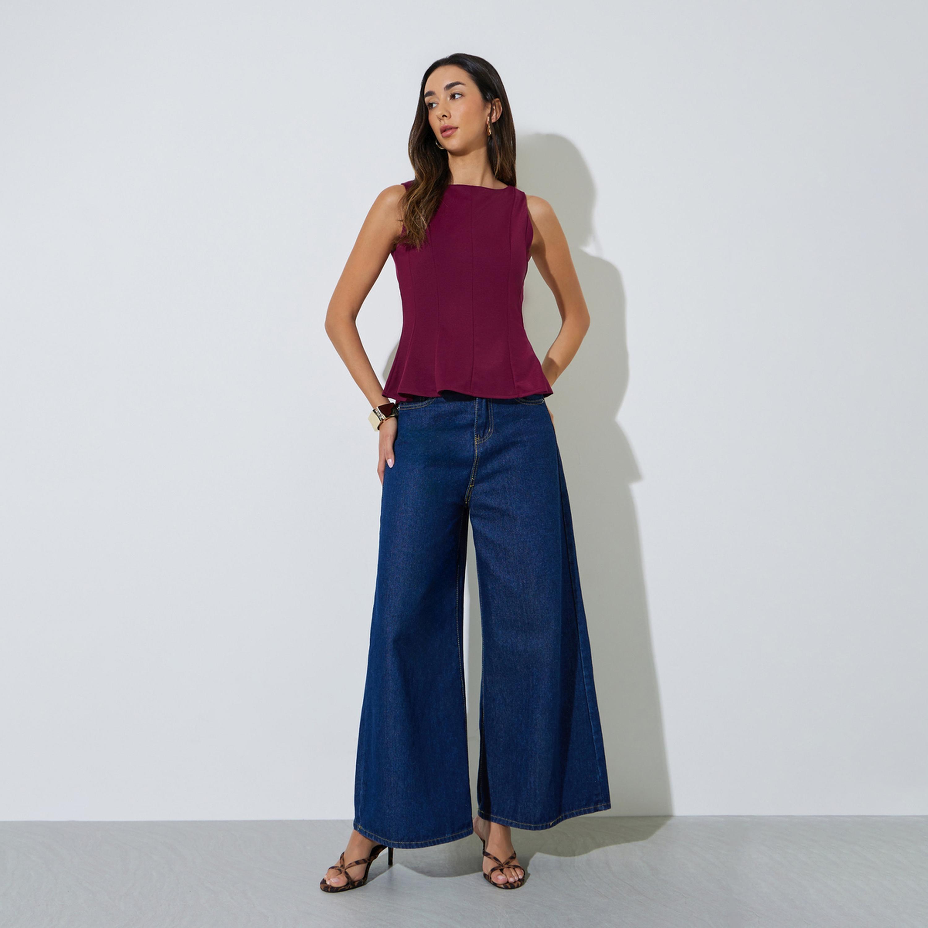 بلوزة بيبلوم بتفاصيل درزات-women-clothing-shirtsandblouses-blouses-image-2