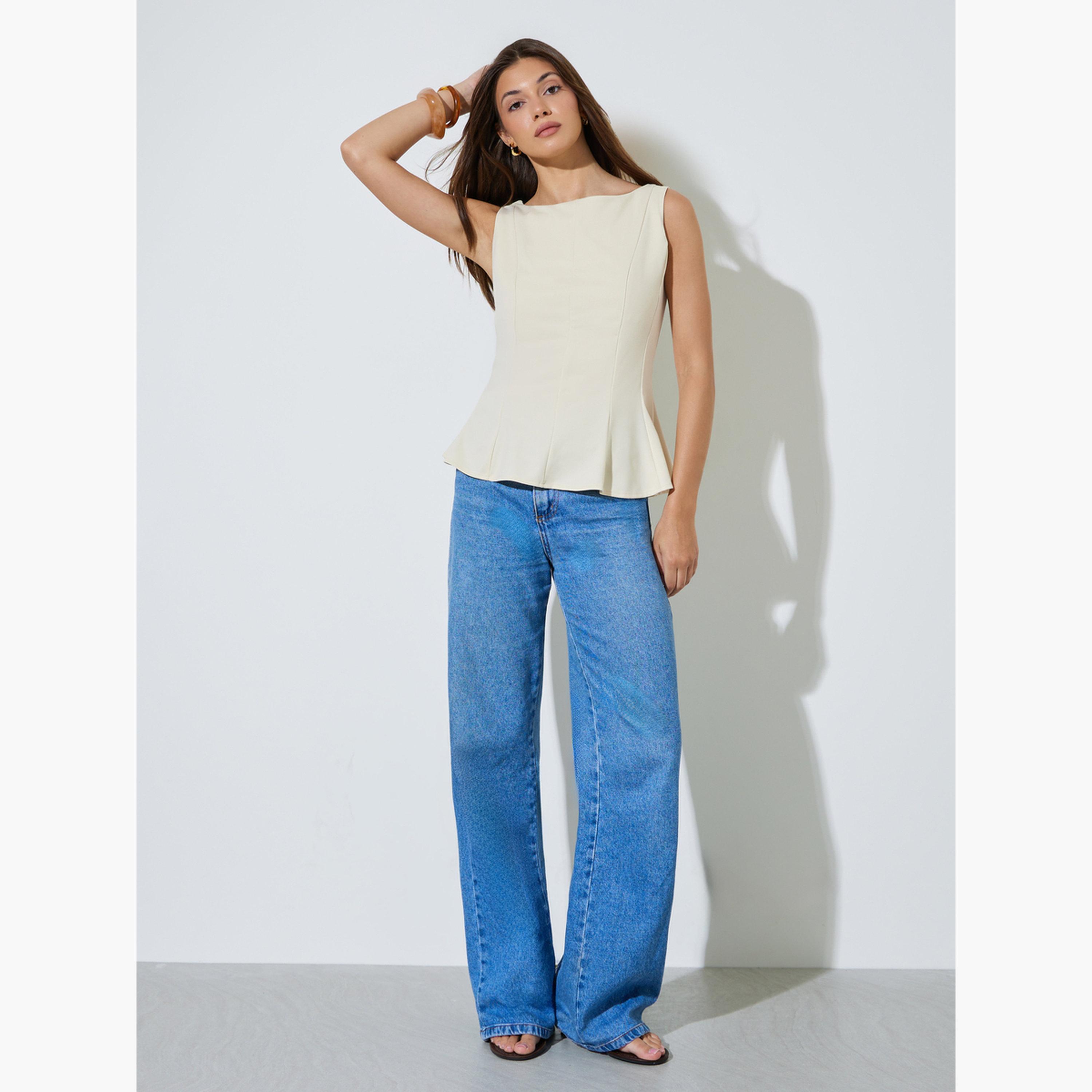 بلوزة بيبلوم بتفاصيل درزات-women-clothing-shirtsandblouses-blouses-image-2