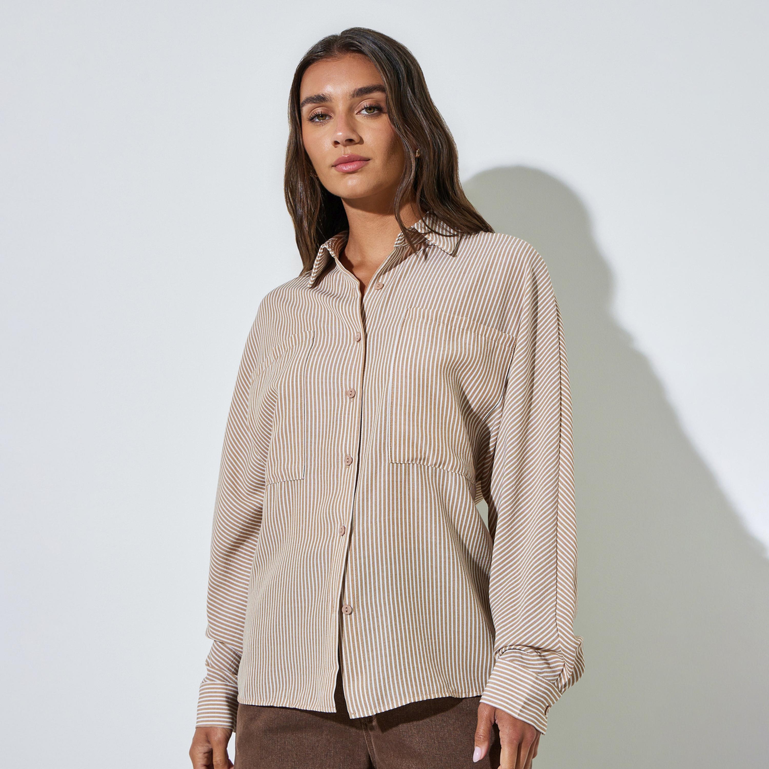 بلوزة مخططة بقصة مريحة-women-clothing-shirtsandblouses-shirts-image-1