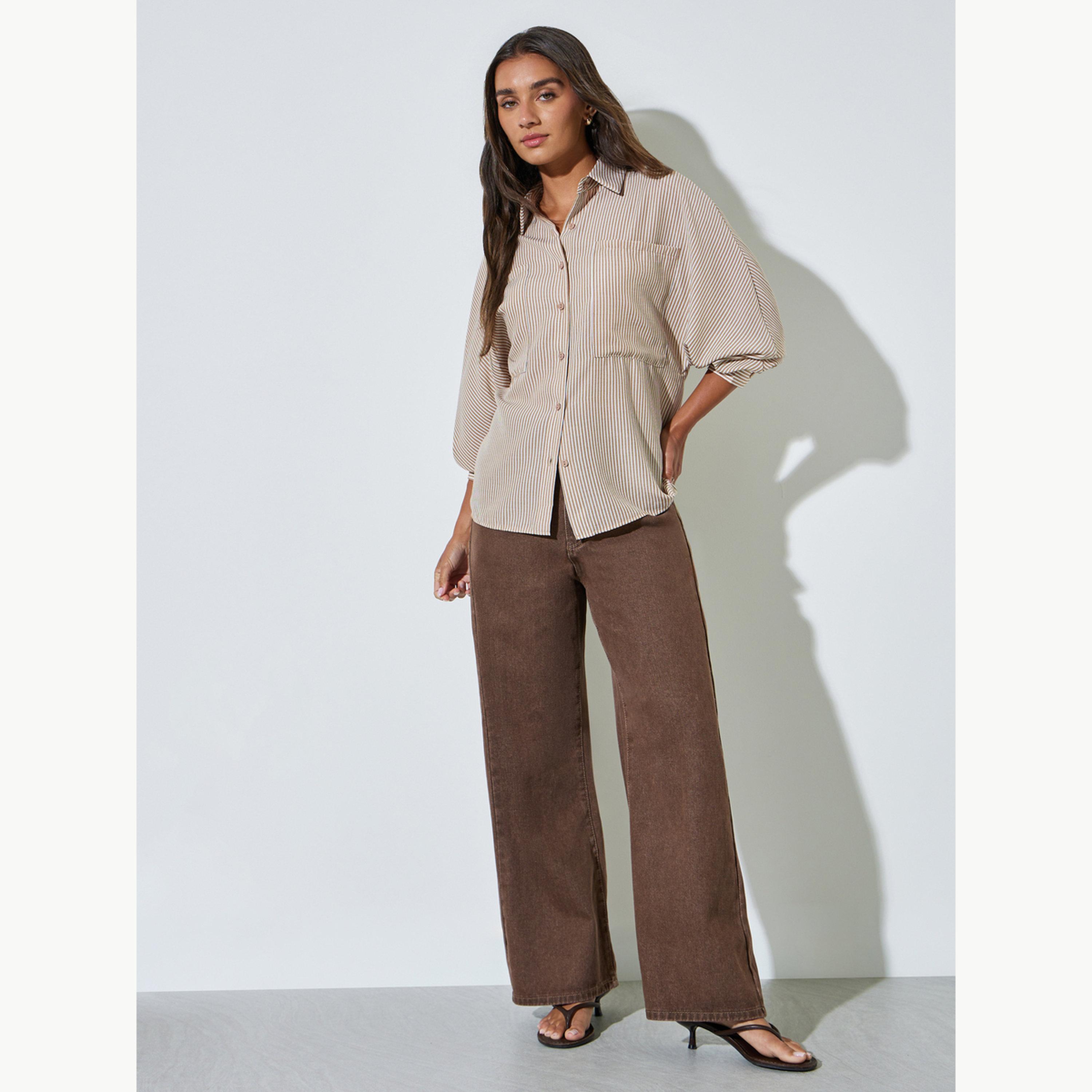 بلوزة مخططة بقصة مريحة-women-clothing-shirtsandblouses-shirts-image-2