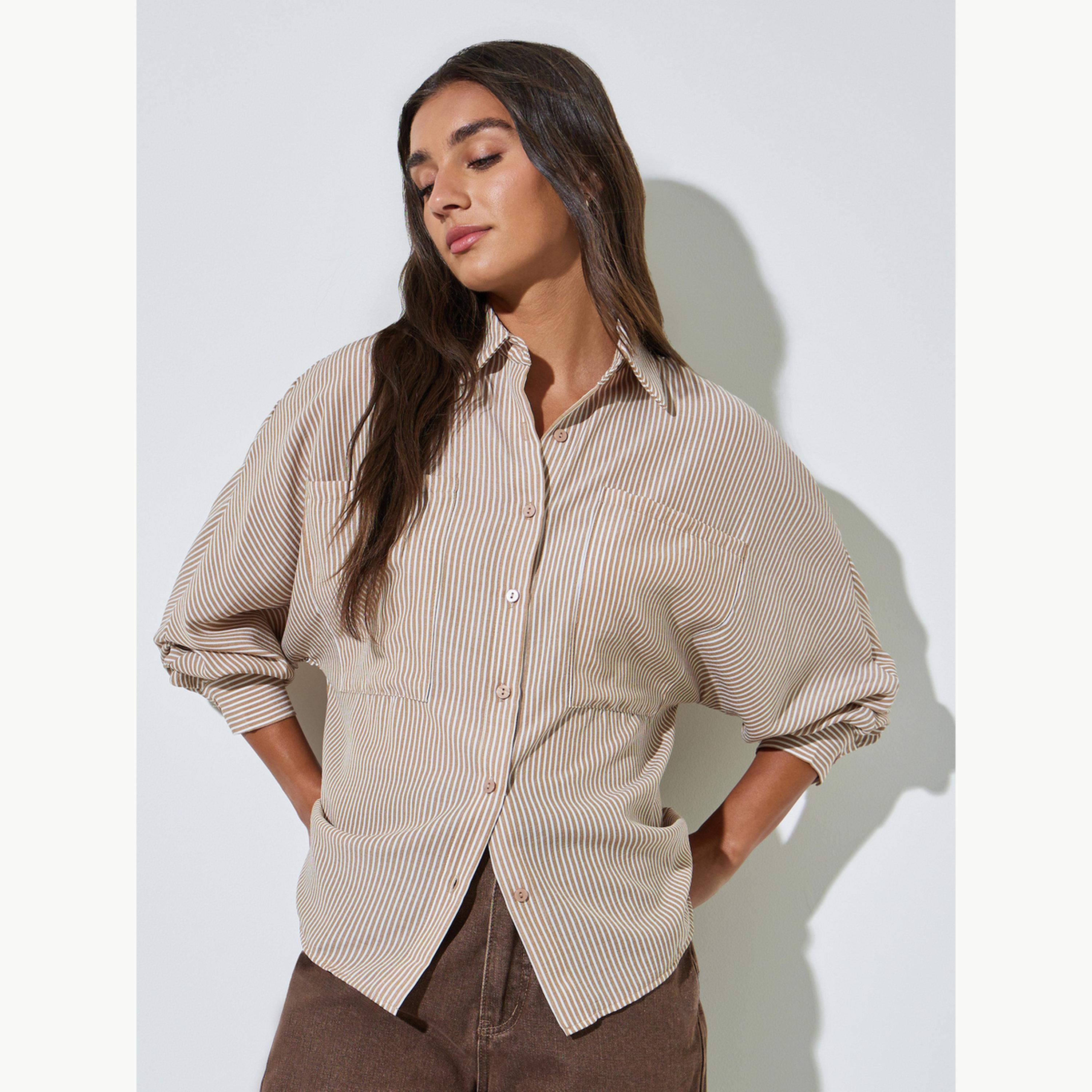 بلوزة مخططة بقصة مريحة-women-clothing-shirtsandblouses-shirts-image-3