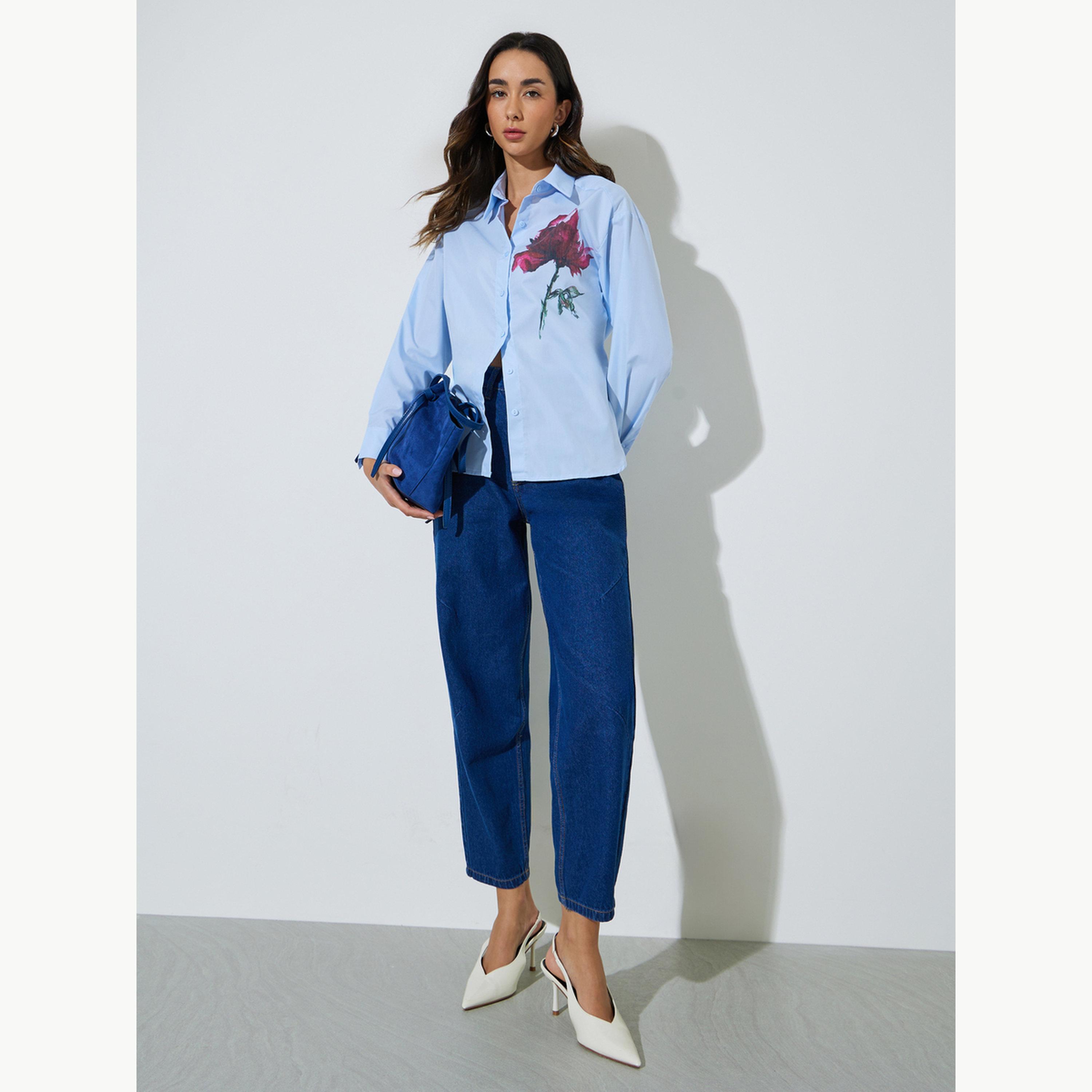 بلوزة بأكمام طويلة وطبعة أزهار-women-clothing-shirtsandblouses-shirts-image-2