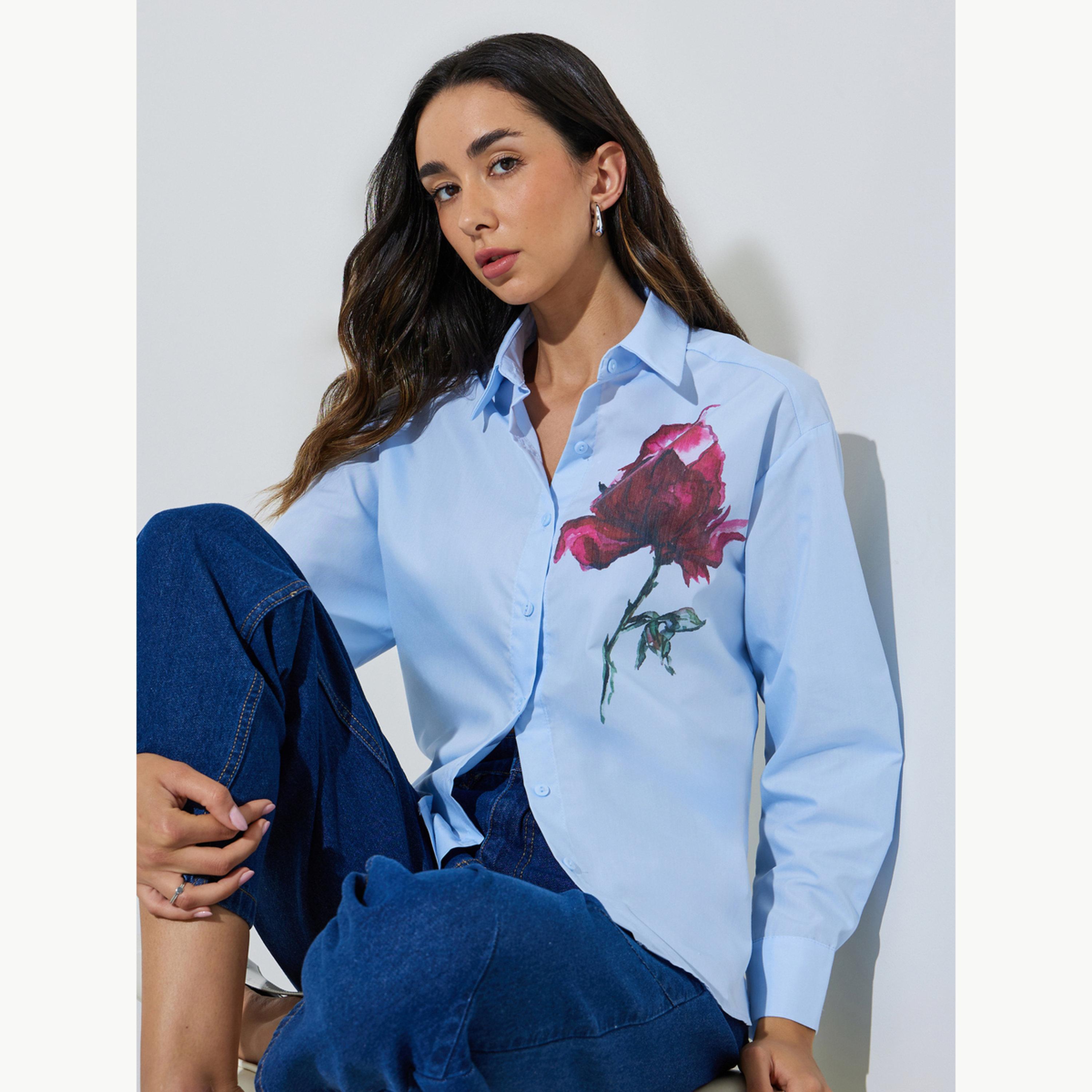 بلوزة بأكمام طويلة وطبعة أزهار-women-clothing-shirtsandblouses-shirts-image-3