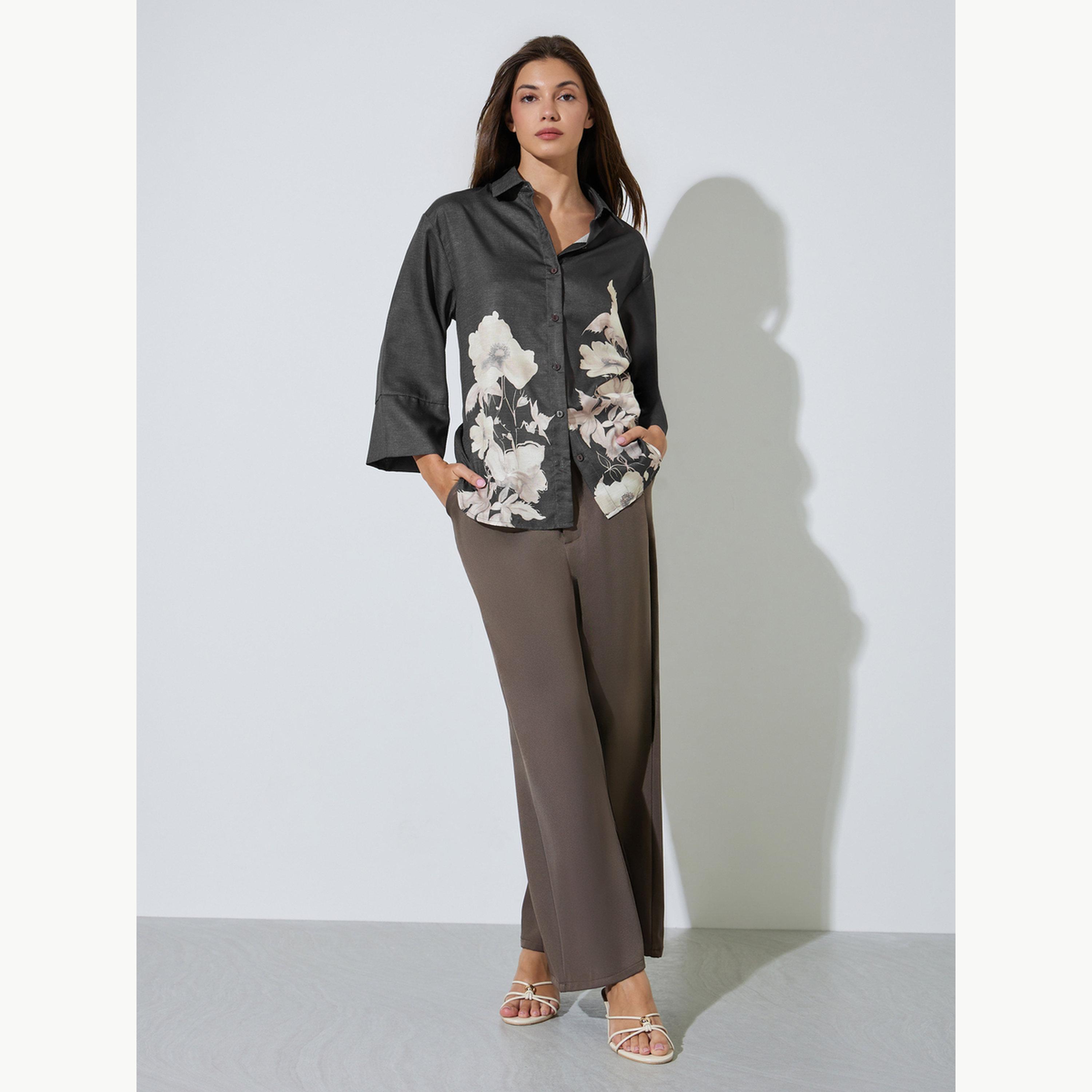 بلوزة بطبعة زهور وأكمام بطول 3/4-women-clothing-shirtsandblouses-shirts-image-2