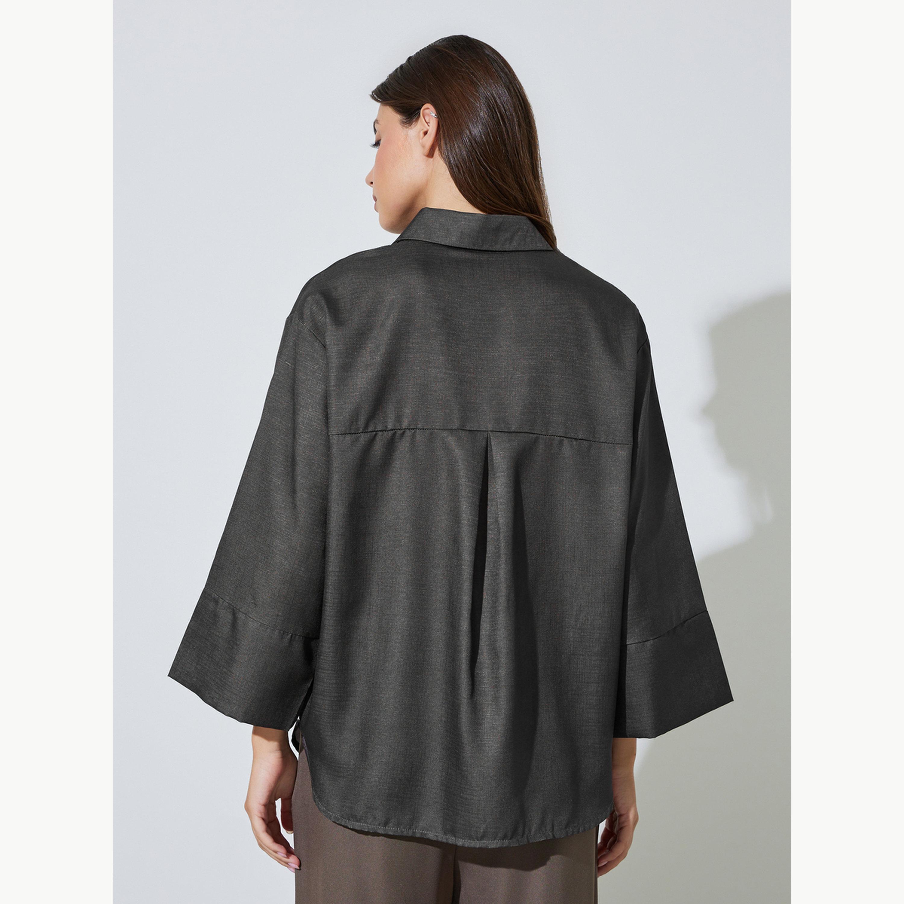 بلوزة بطبعة زهور وأكمام بطول 3/4-women-clothing-shirtsandblouses-shirts-image-4