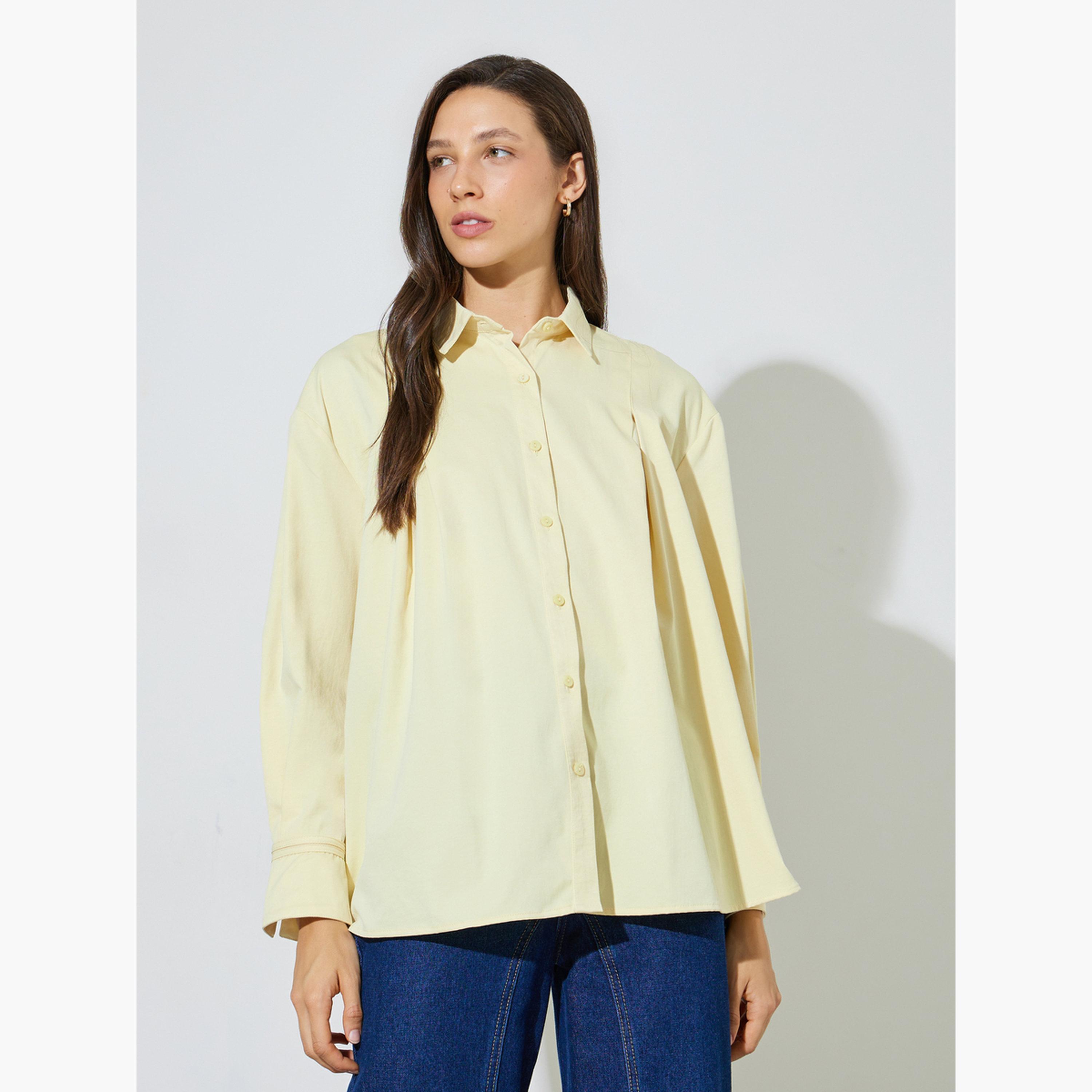 ستايلي - قميص أصفر طويل الأكمام-women-clothing-shirtsandblouses-shirts-image-1
