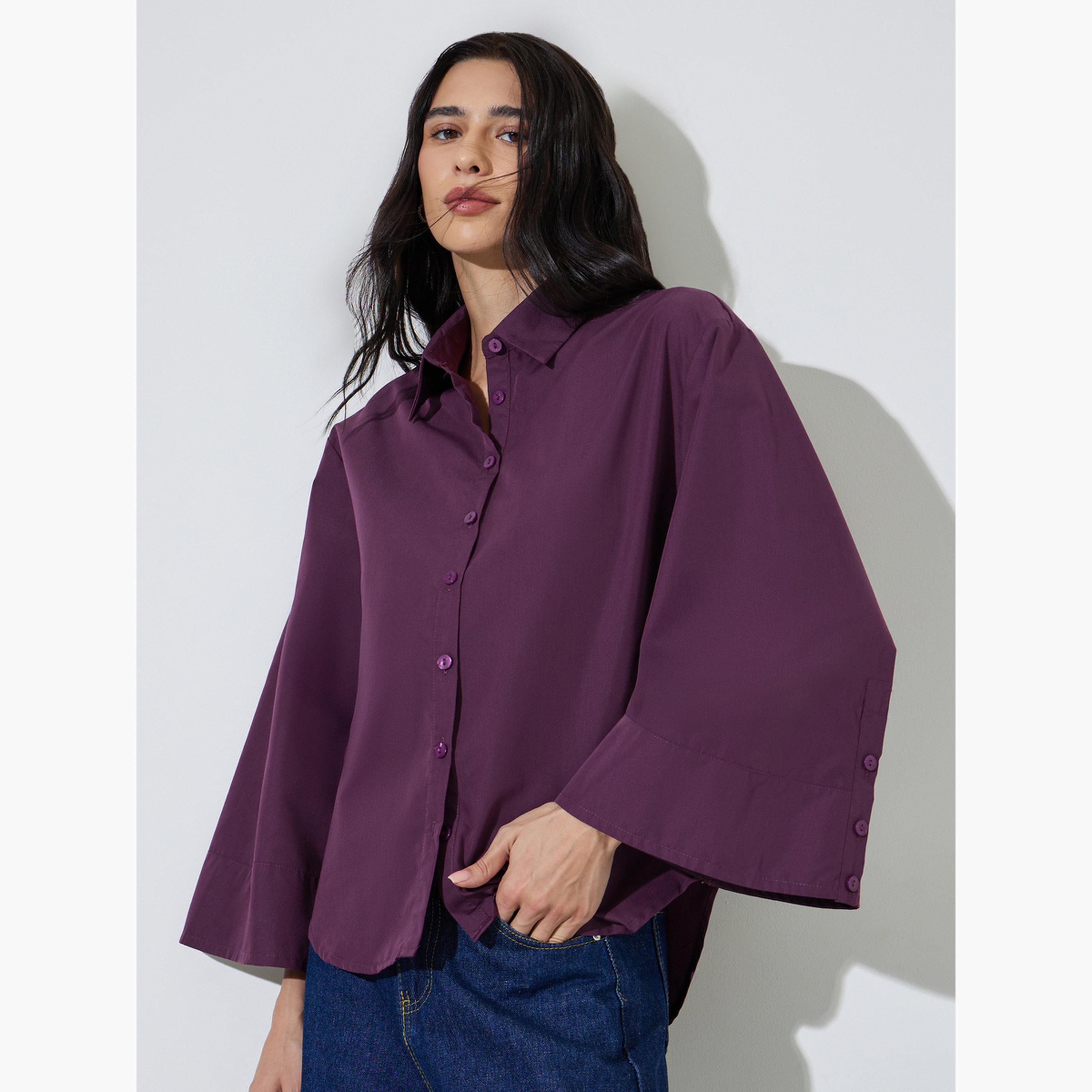بلوزة بأزرار وأكمام واسعة-women-clothing-shirtsandblouses-shirts-image-1