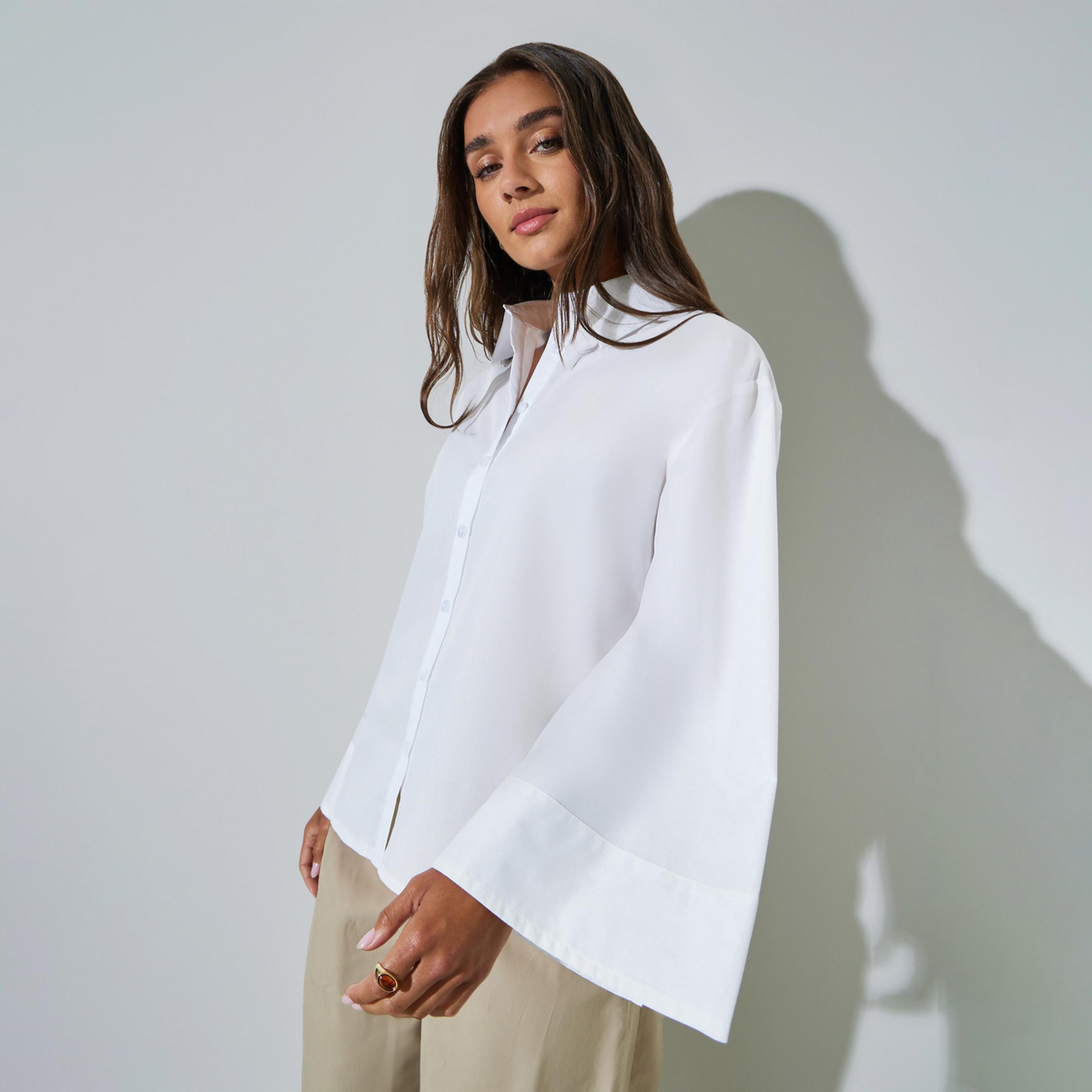 بلوزة بأزرار وأكمام واسعة-women-clothing-shirtsandblouses-shirts-image-1