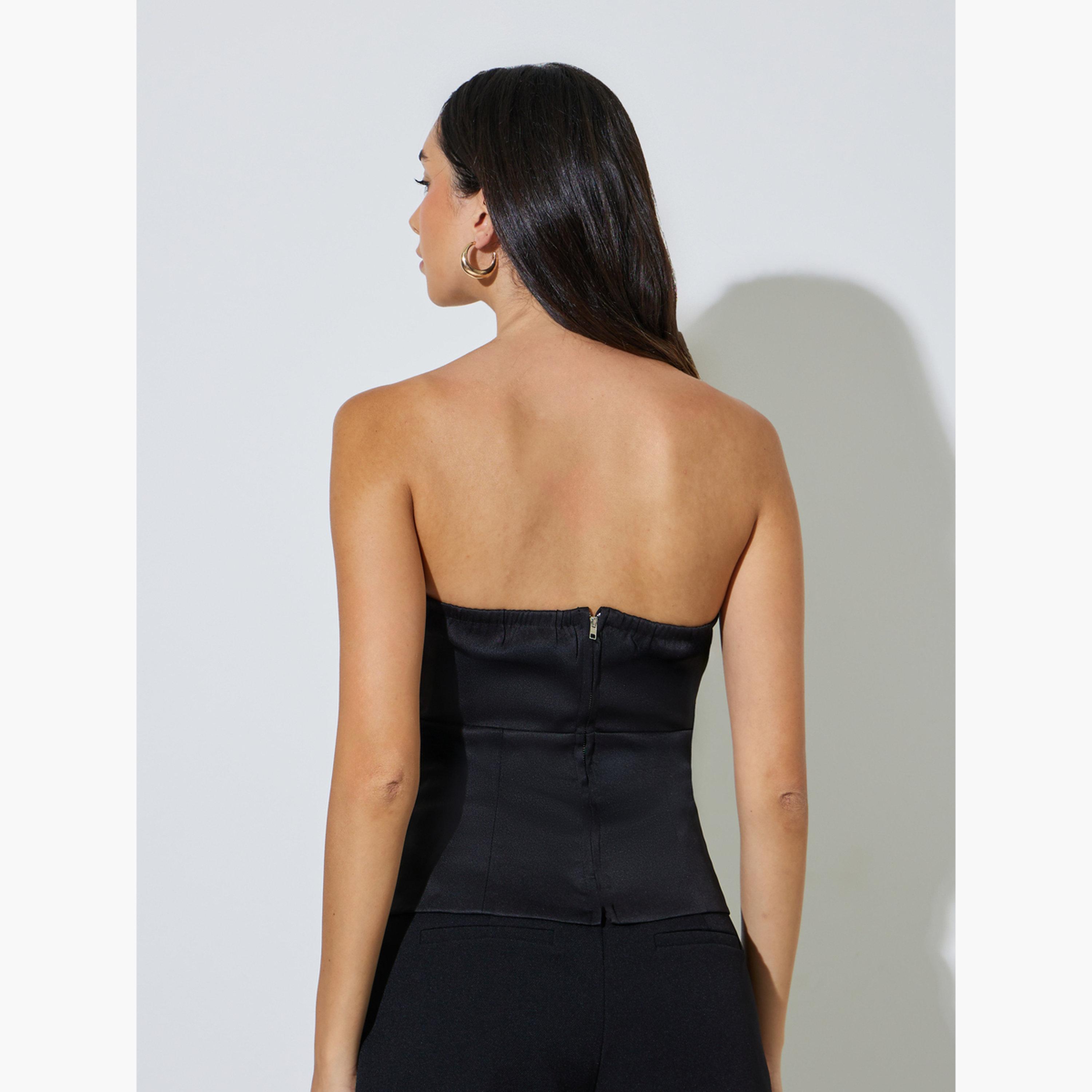 Styli Black Sweetheart Bandeau Top-women-clothing-shirtsandblouses-blouses-image-4