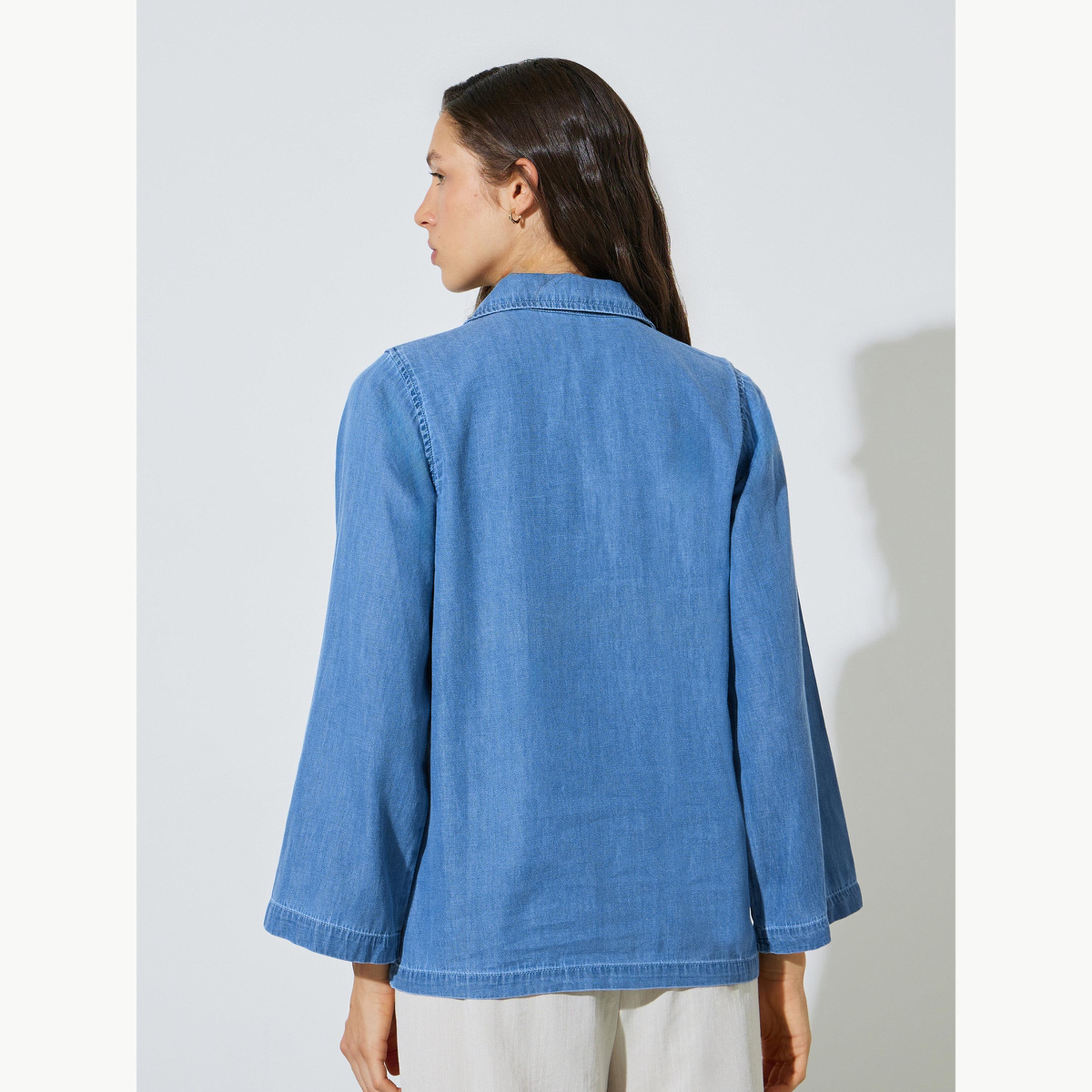 بلوزة دنيم بياقة مفتوحة-women-clothing-shirtsandblouses-blouses-image-3
