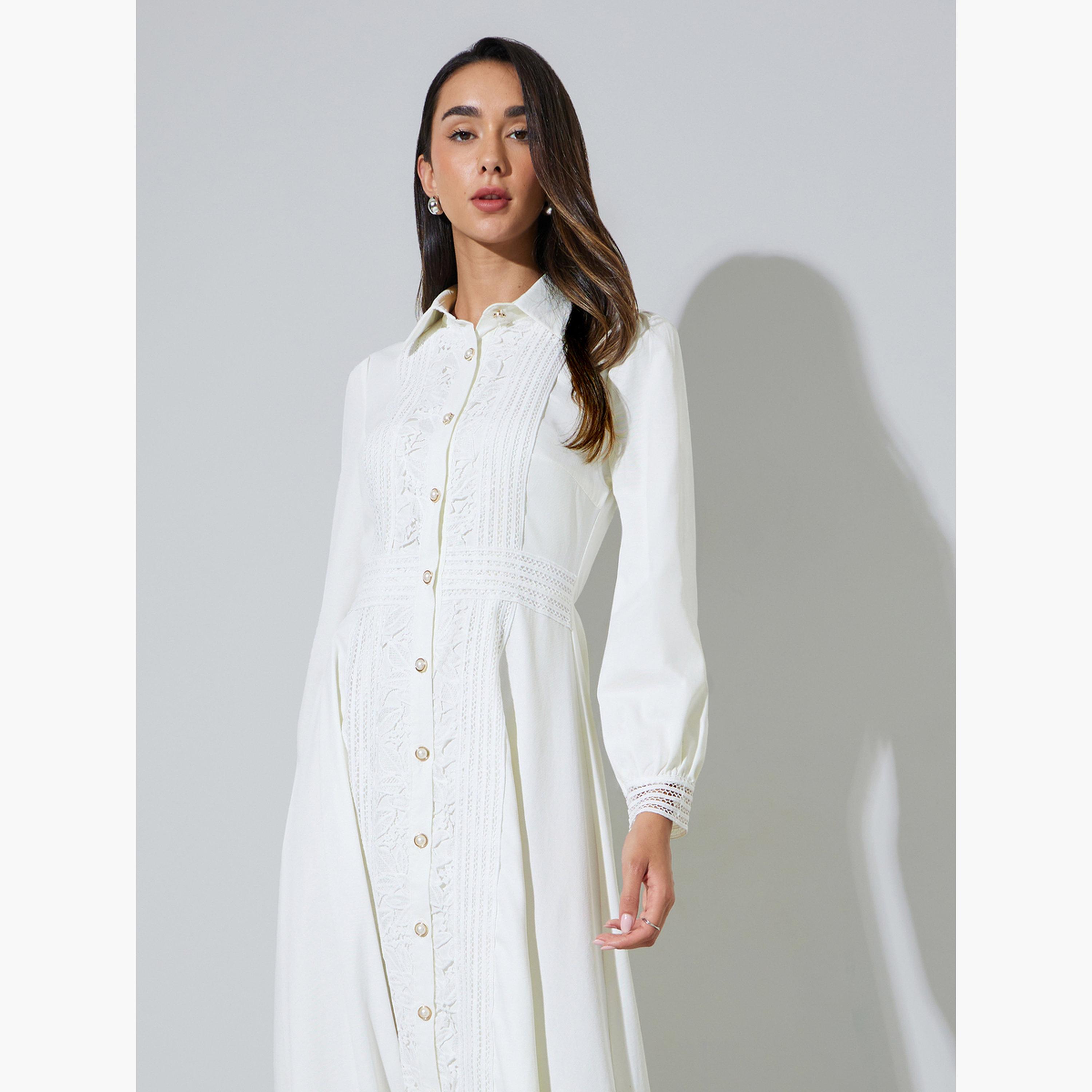 فستان طويل بلوزة بتفاصيل دانتيل-women-clothing-dresses-image-2