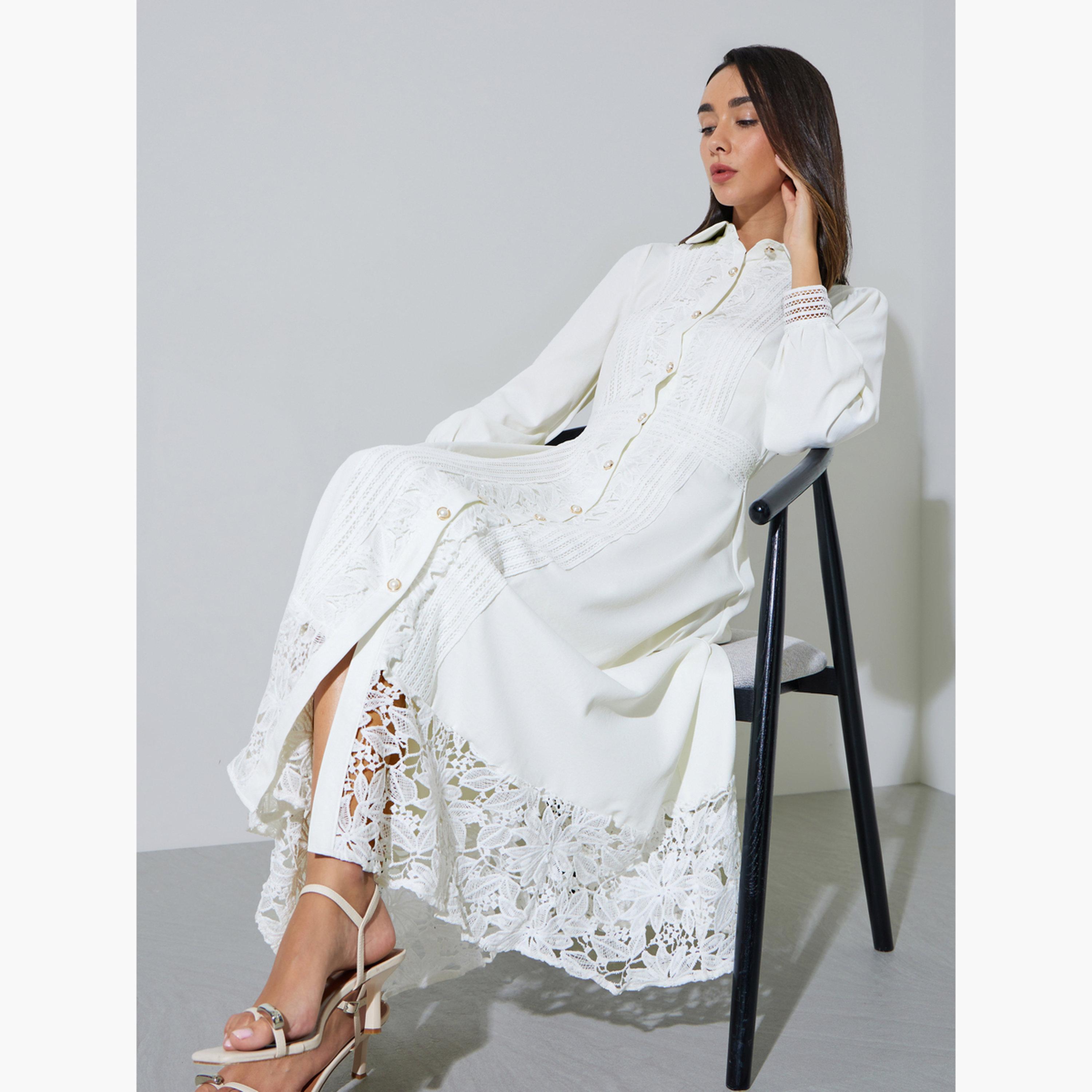 فستان طويل بلوزة بتفاصيل دانتيل-women-clothing-dresses-image-3