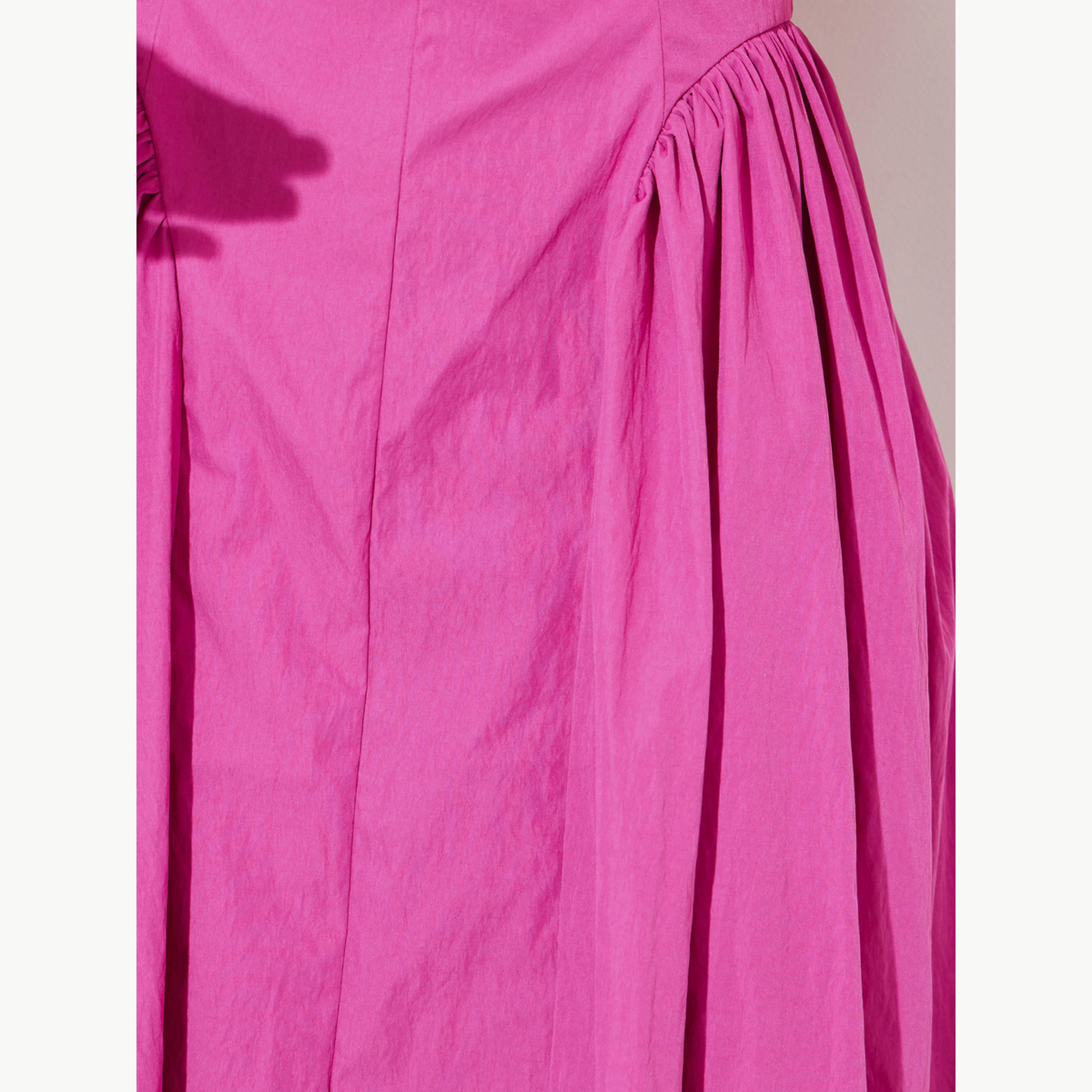 Styli Pink Sleeveless Midi Dress with Side Pleats-women-clothing-dresses-image-5