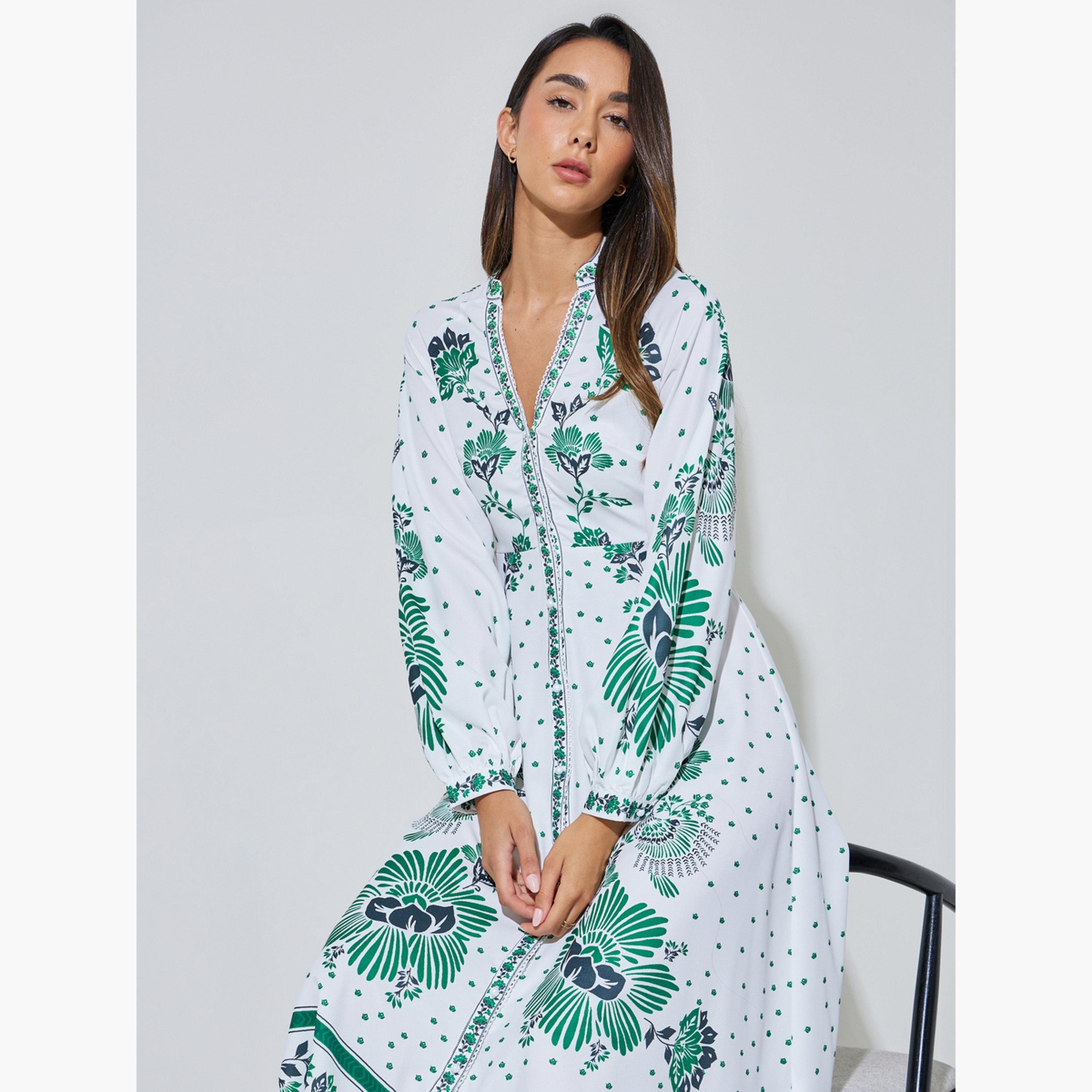 فستان ميدي بلوزة بطبعات بالكامل-women-clothing-dresses-image-2